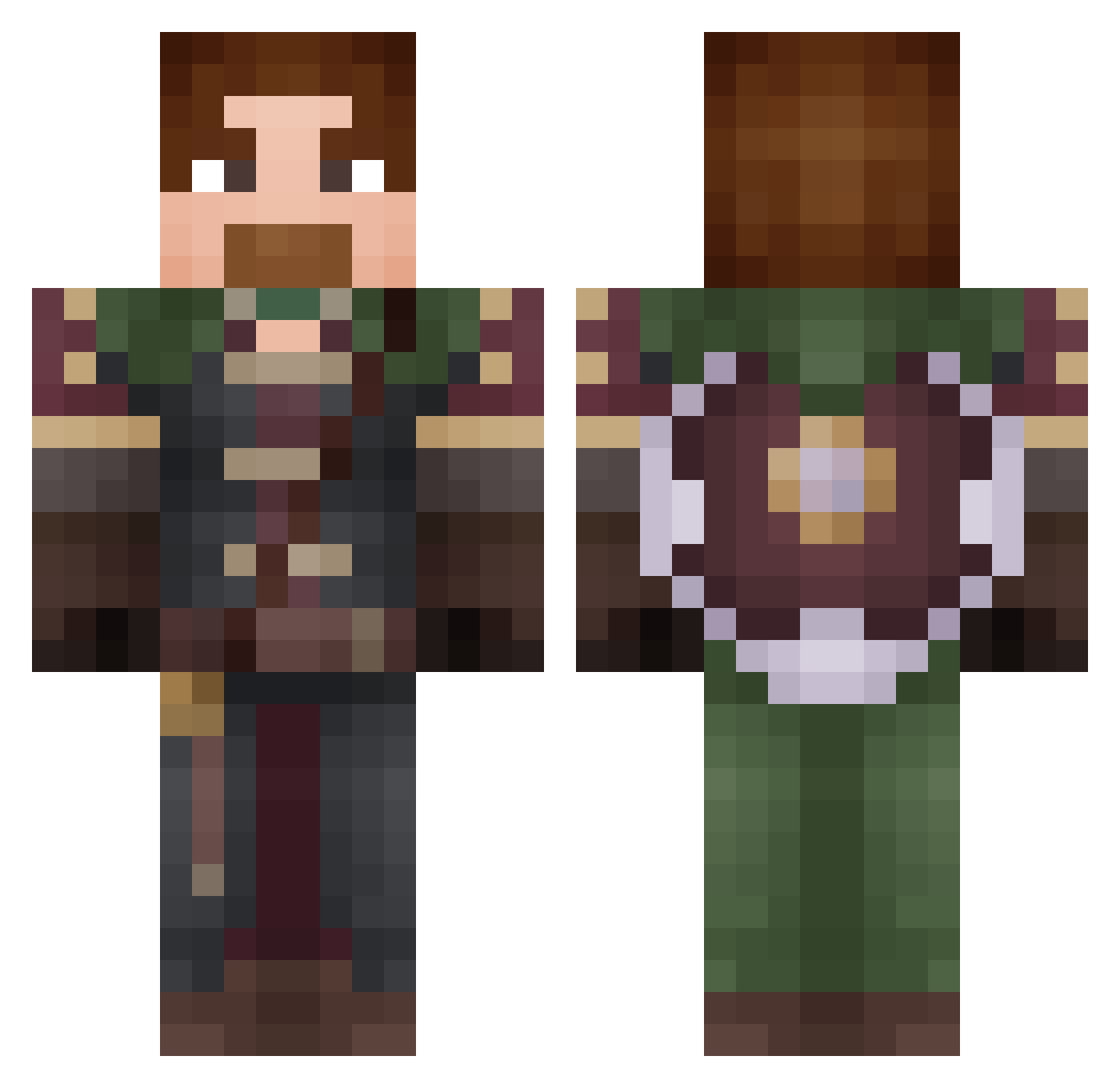 OlorinDLC Minecraft skin, front and back view
