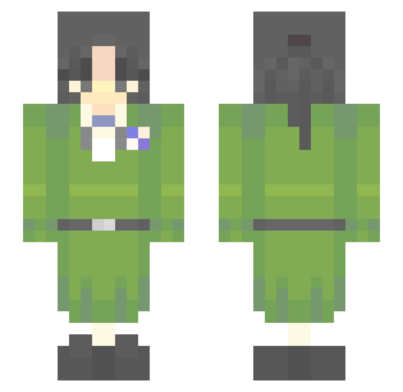 Dragonblaze23568 Minecraft skin, front and back view