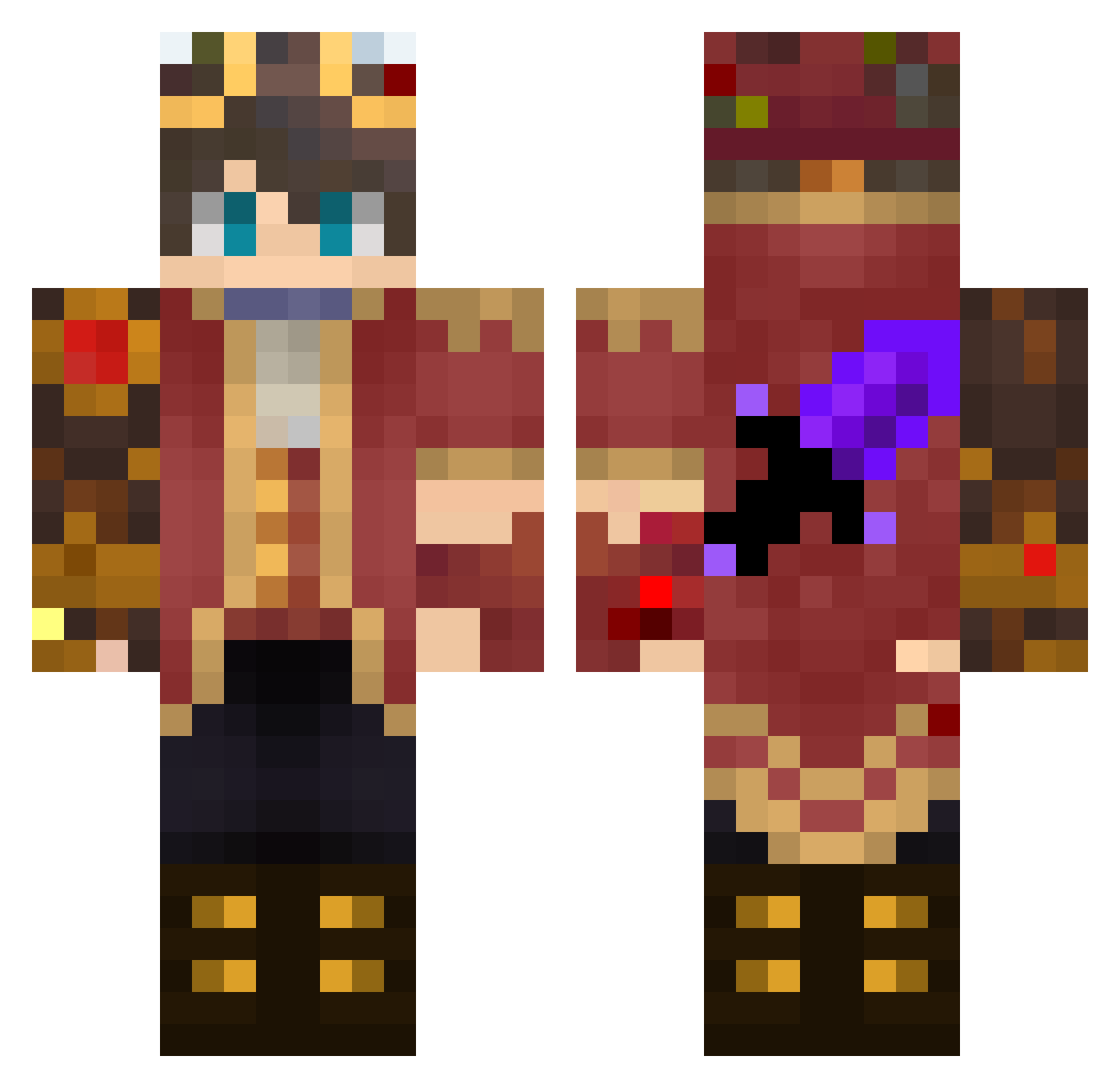 Monkeygang214 Minecraft skin, front and back view