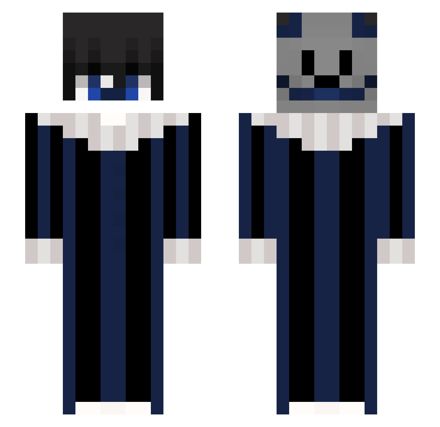 Hestia920 Minecraft skin, front and back view
