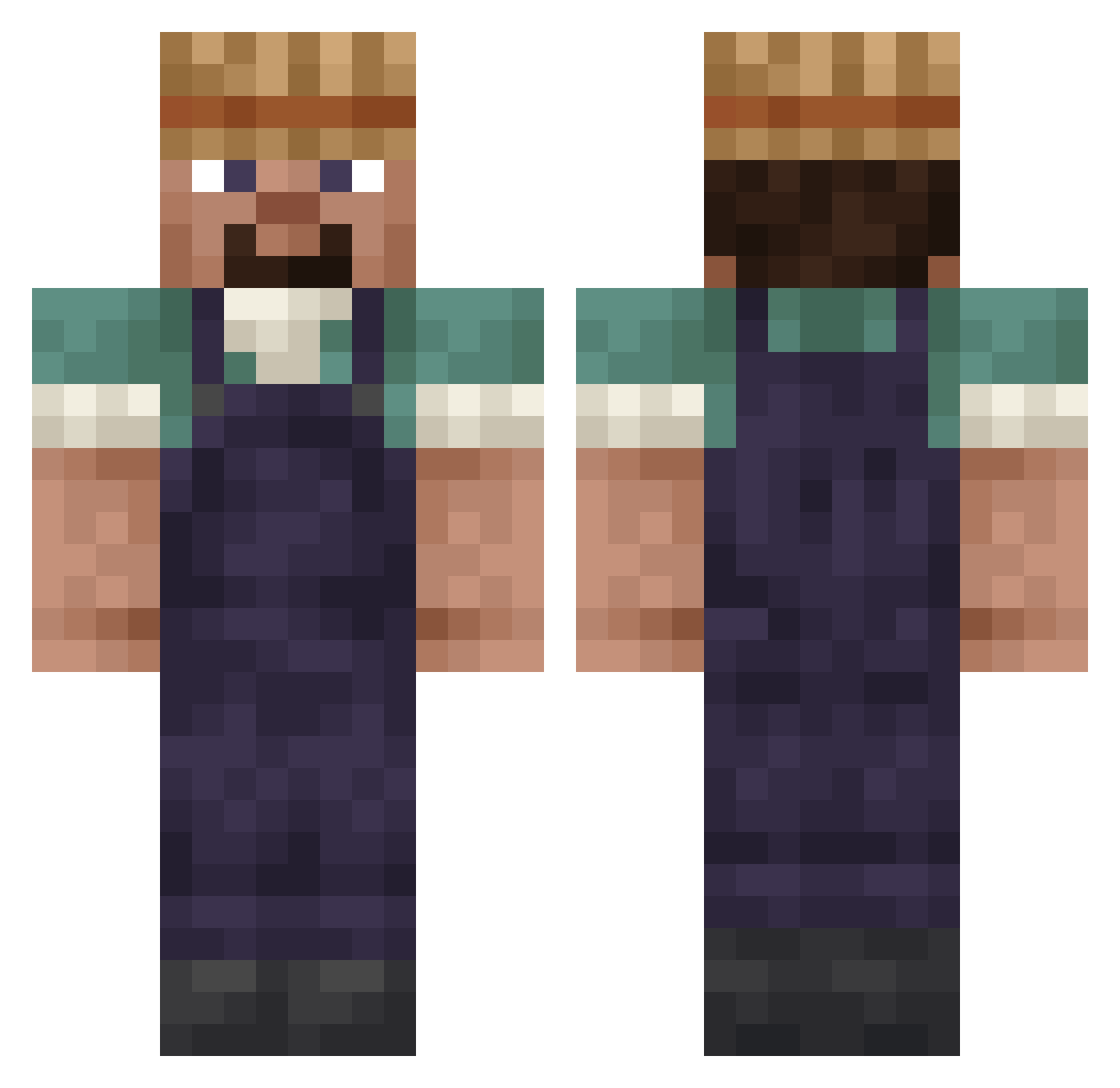 fetterHobbit123 Minecraft skin, front and back view