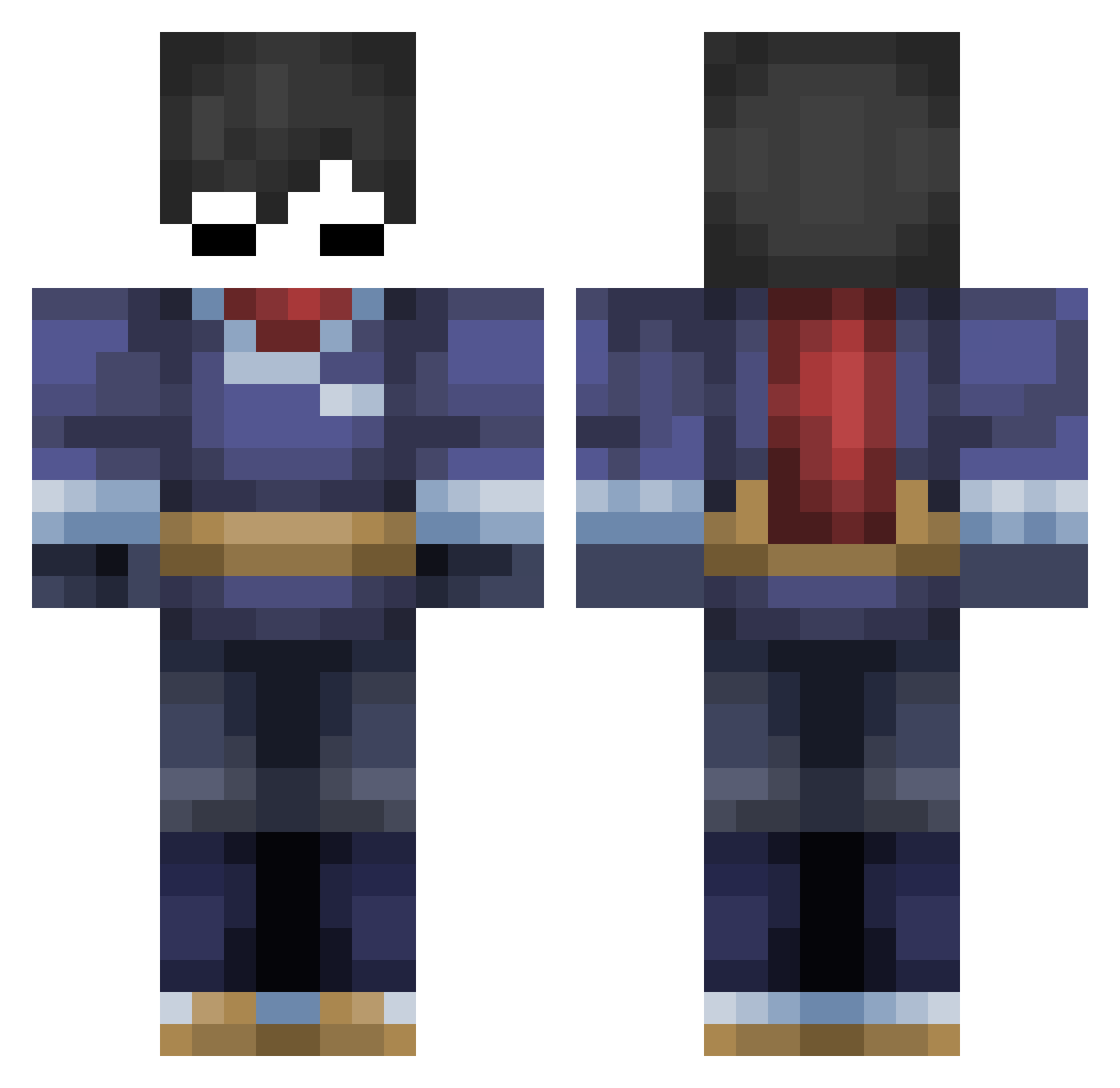 Defect7408 Minecraft skin, front and back view