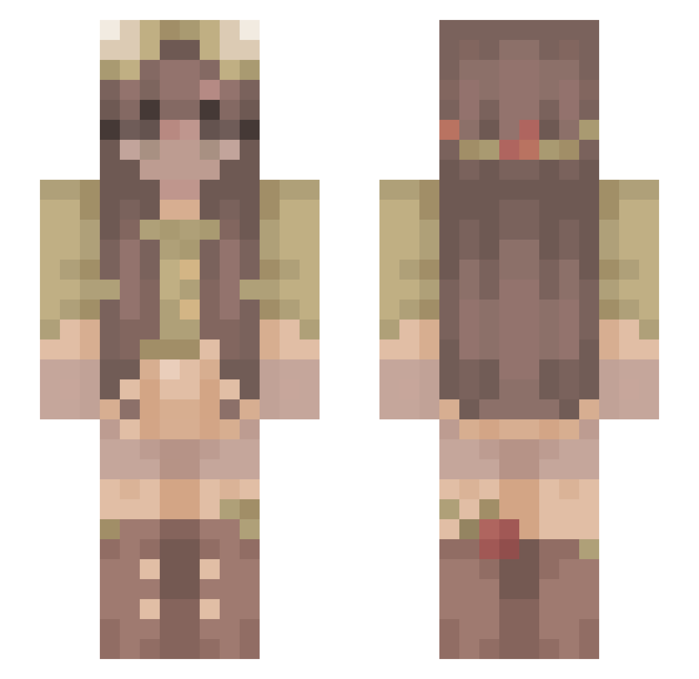 DestinyRibbit Minecraft skin, front and back view