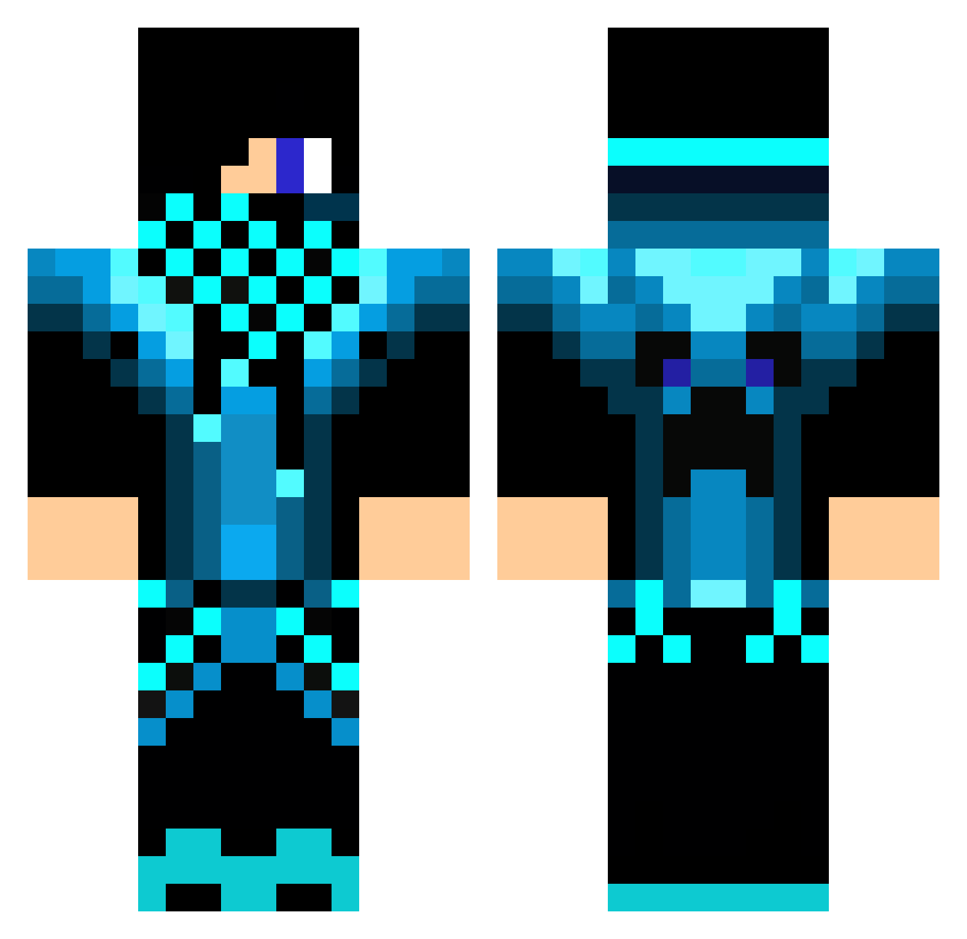 probaby Minecraft skin, front and back view