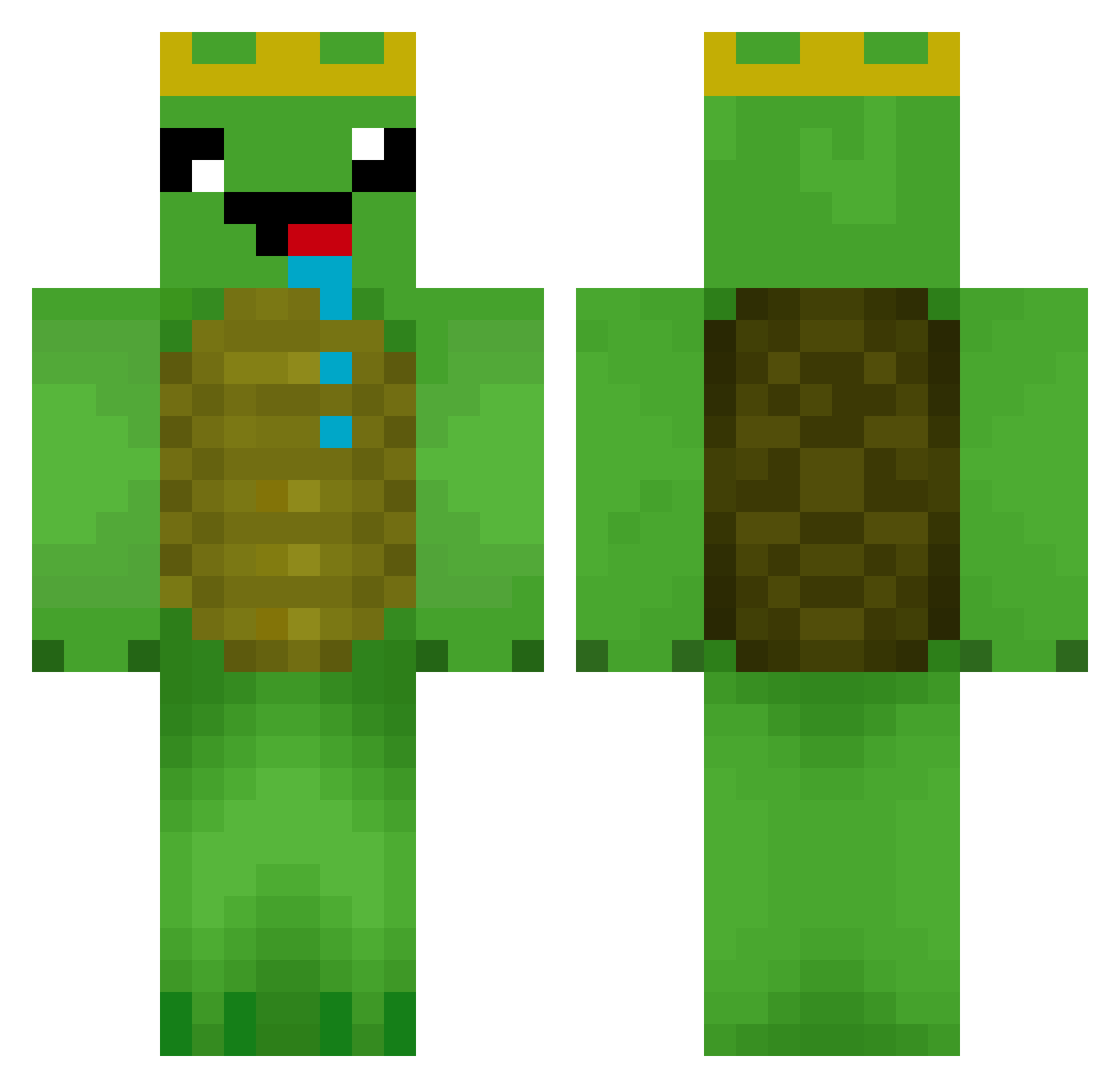 Shmaiden Minecraft skin, front and back view