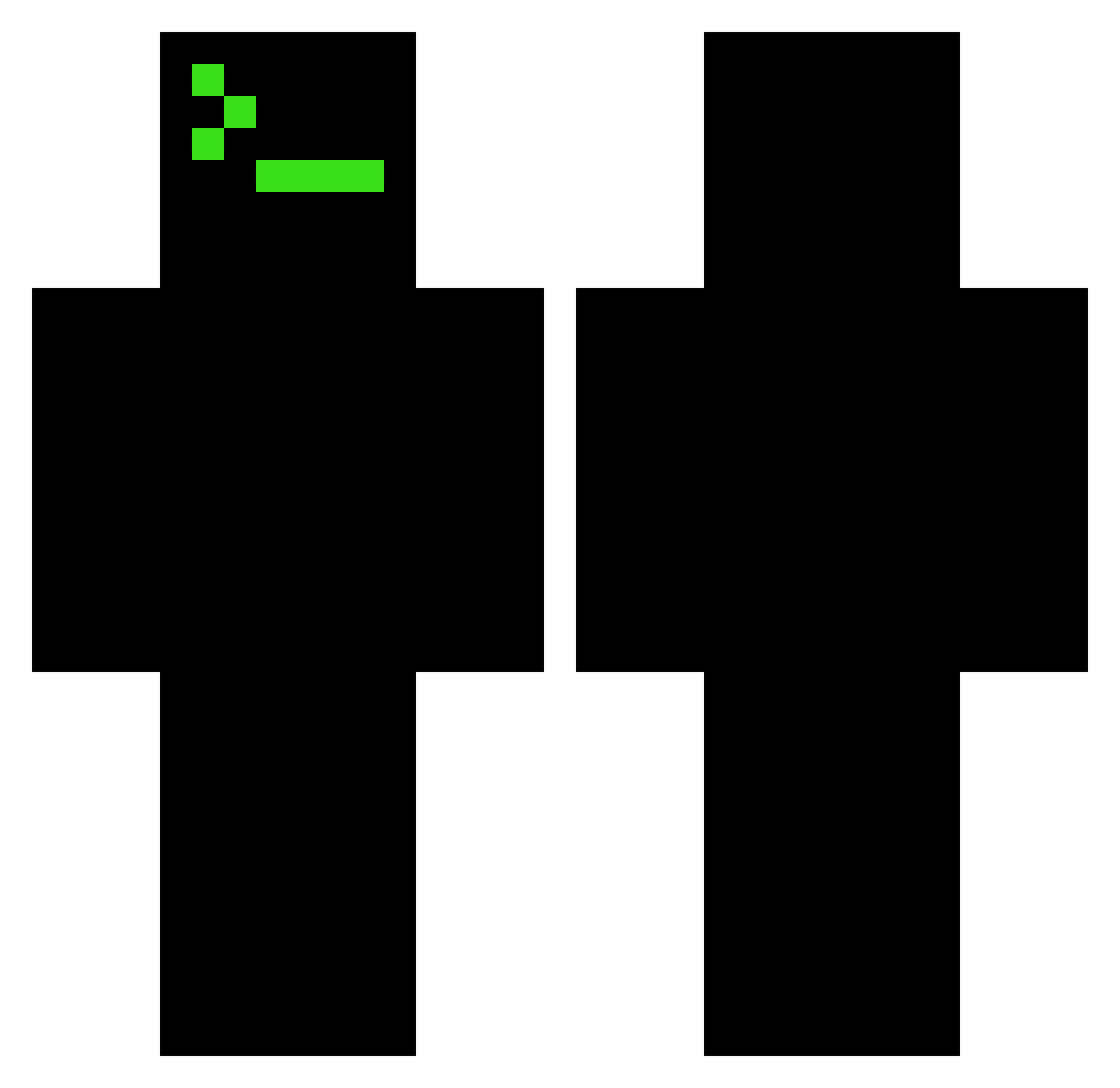 1x50 Minecraft skin, front and back view