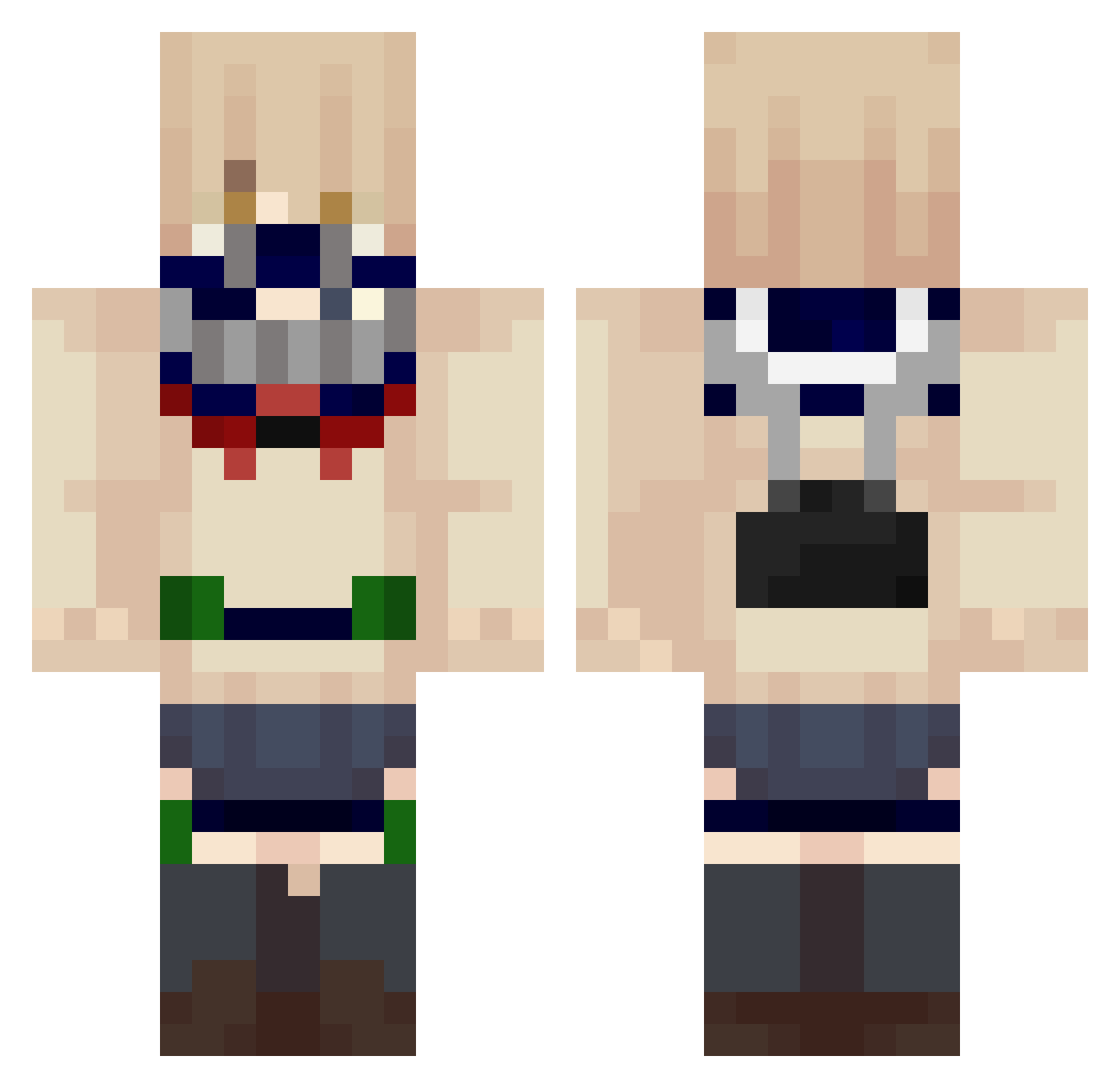 XxXtogaXxX Minecraft skin, front and back view