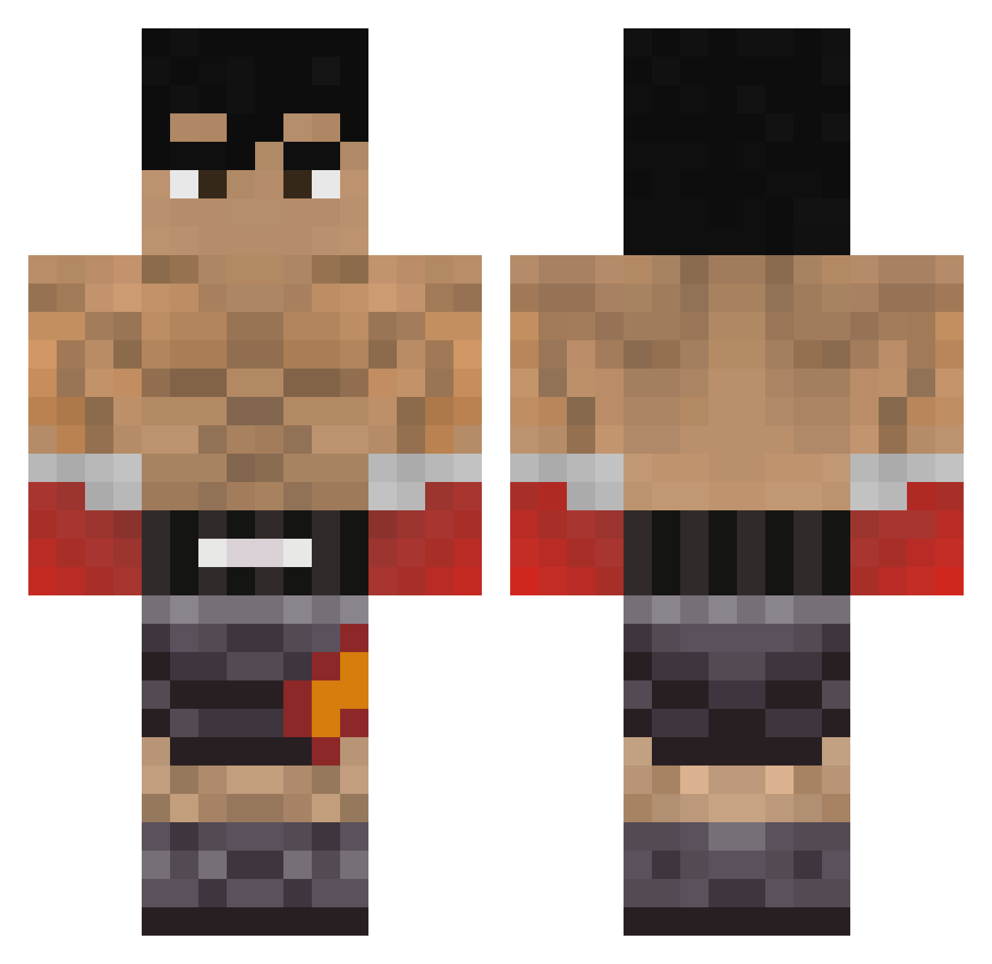 Boom9867 Minecraft skin, front and back view