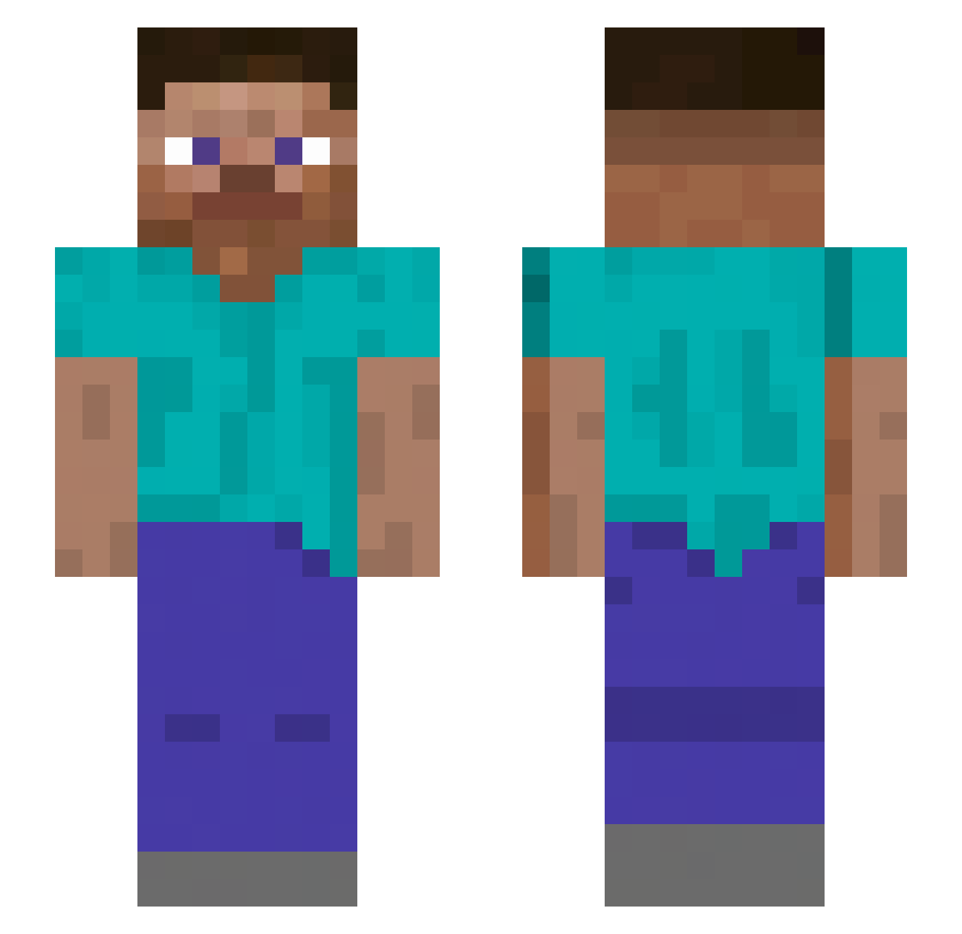 lol4fear Minecraft skin, front and back view