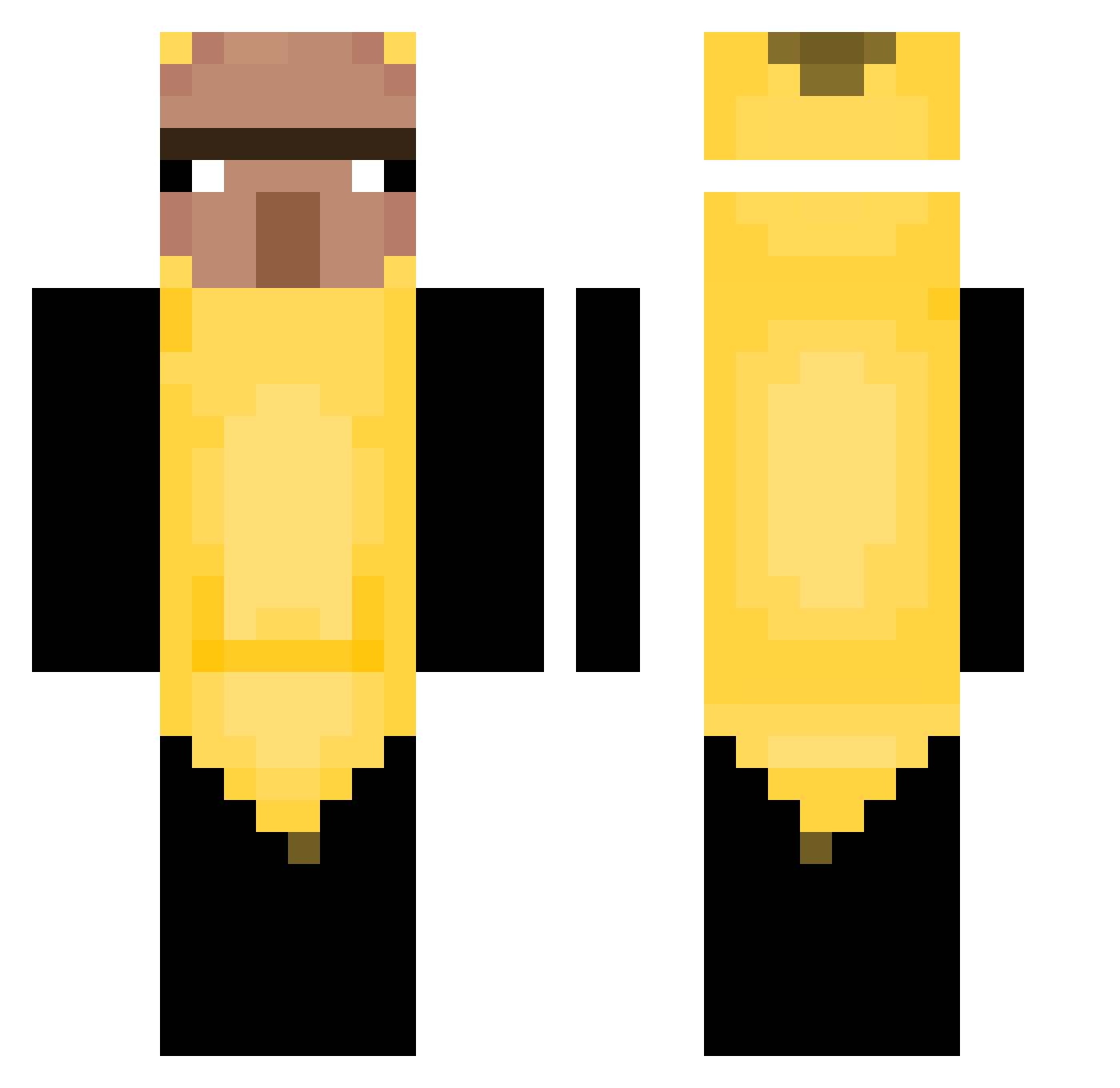 yqtz Minecraft skin, front and back view