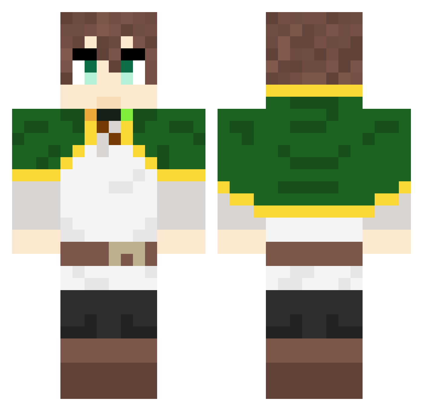 Zer0live0z Minecraft skin, front and back view