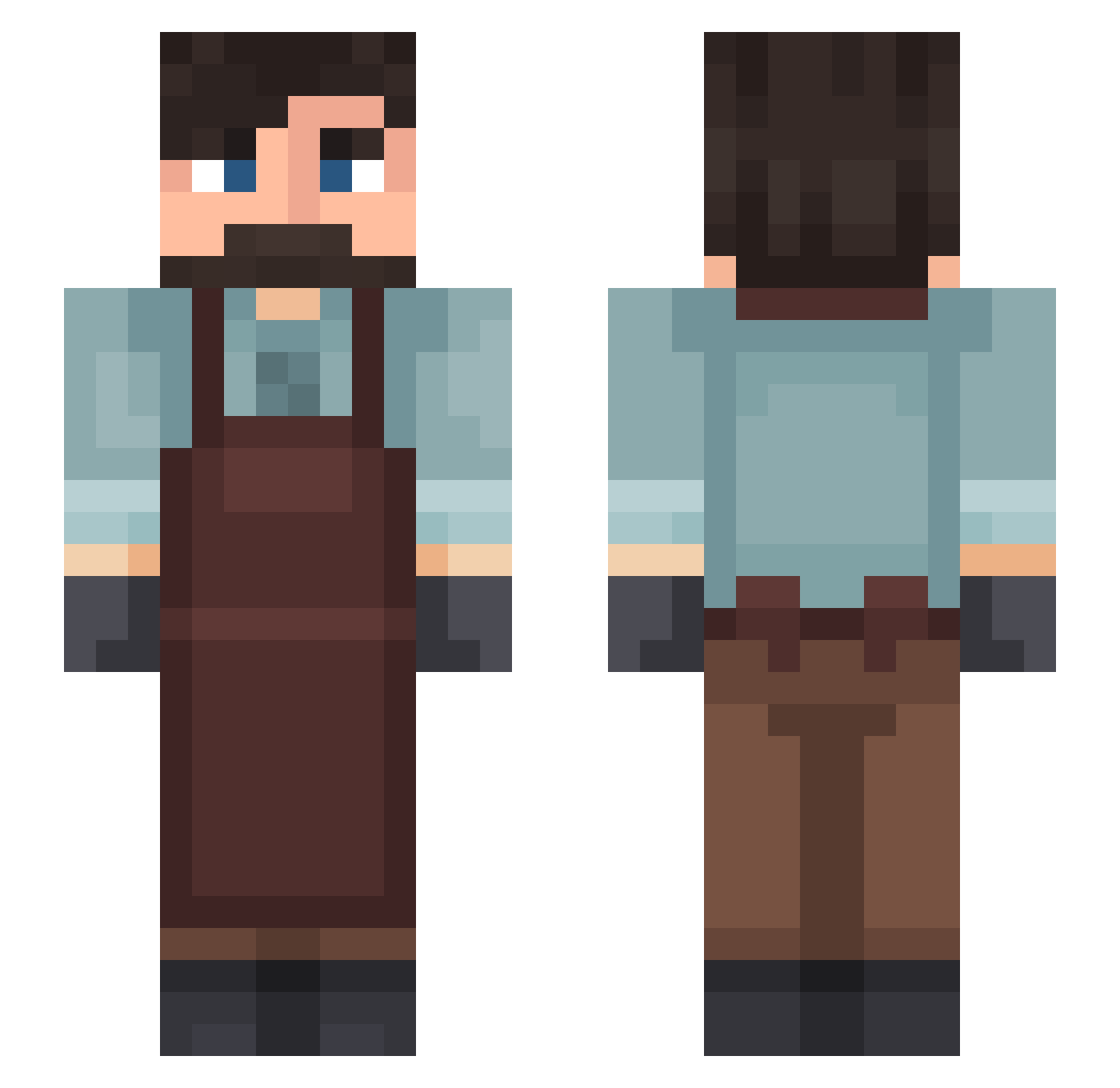 C0LDW0LF Minecraft skin, front and back view