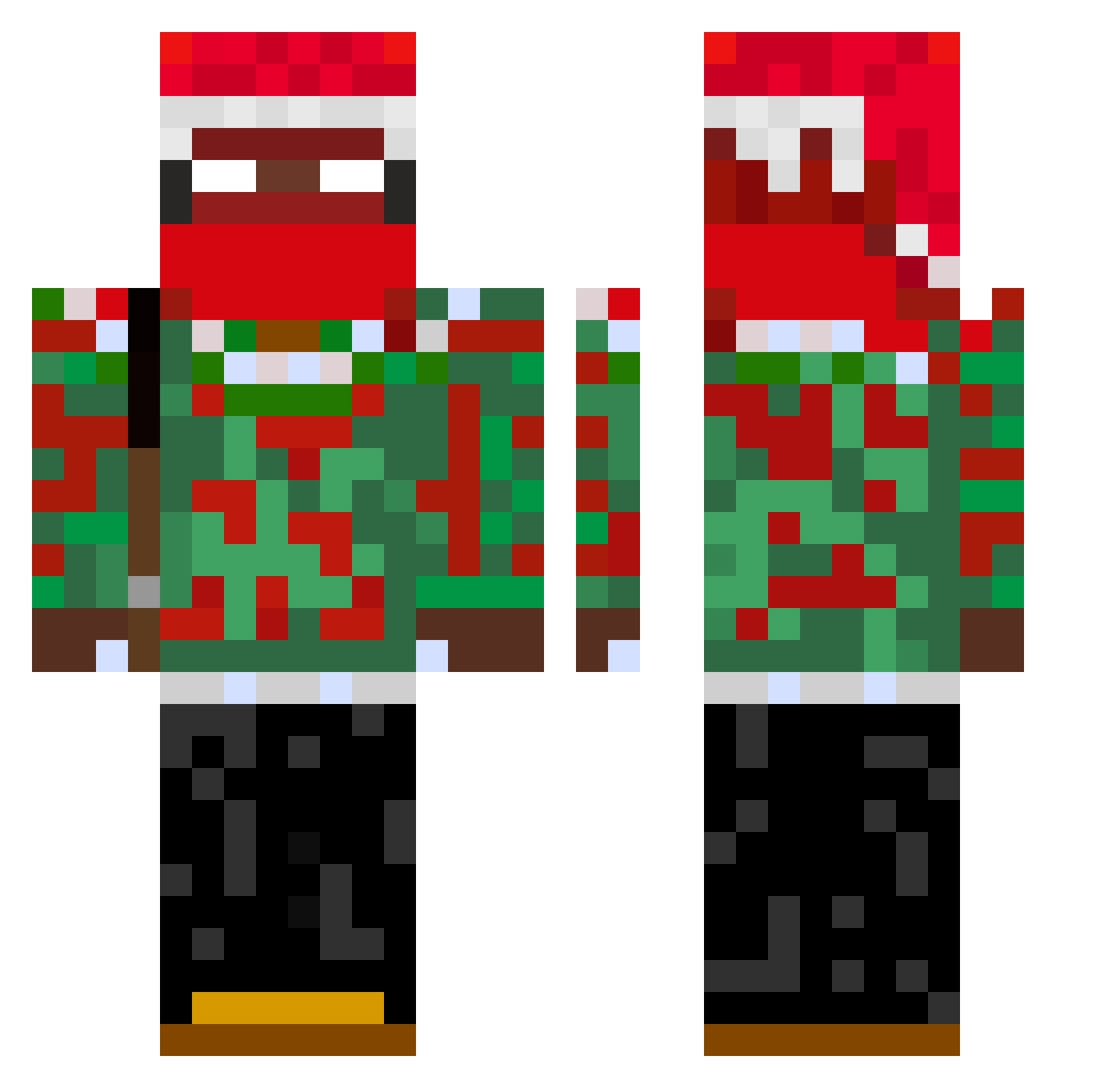 milik11 Minecraft skin, front and back view