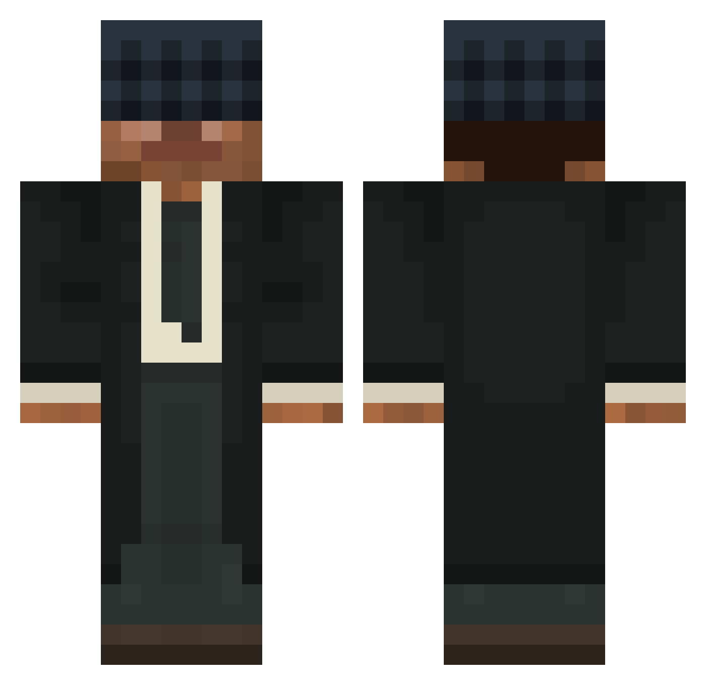 Apollosenz Minecraft skin, front and back view