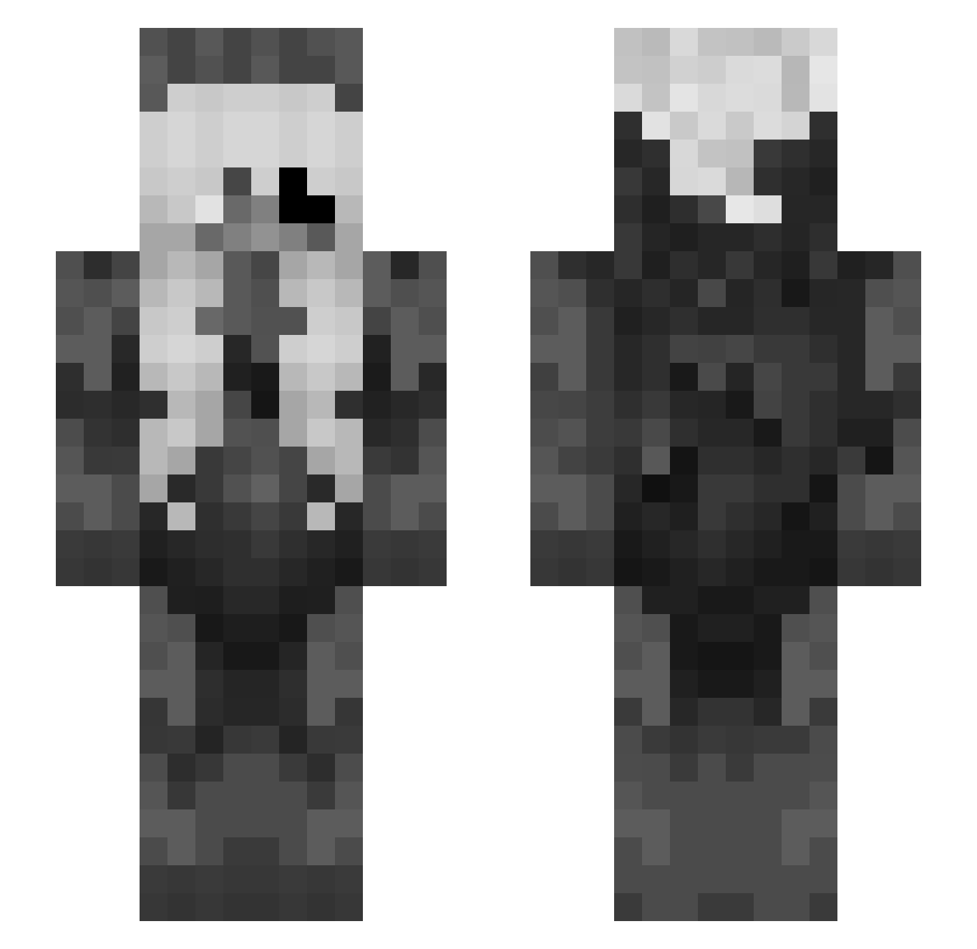 dipf Minecraft skin, front and back view