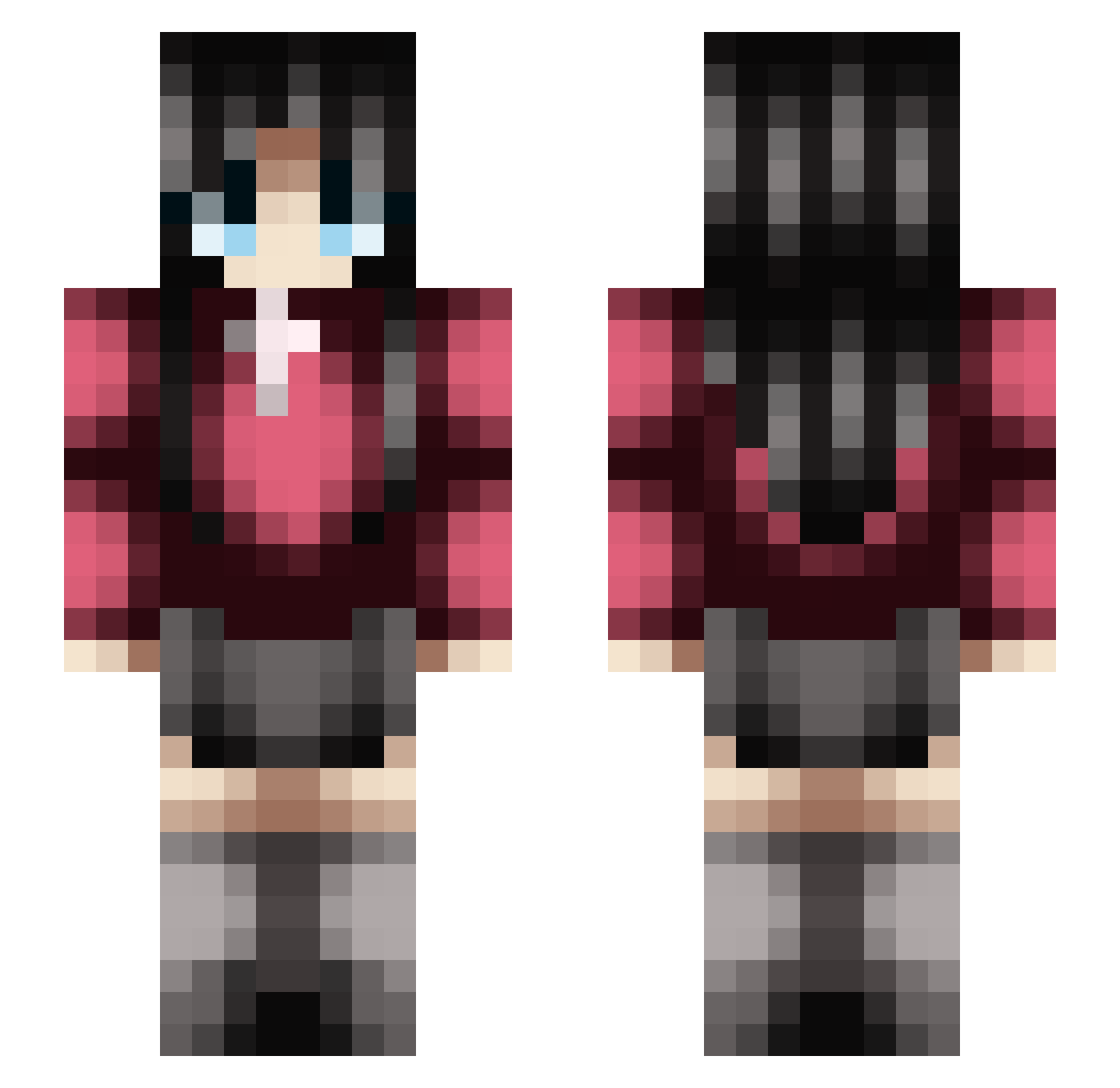 WayOftheWanderer Minecraft skin, front and back view