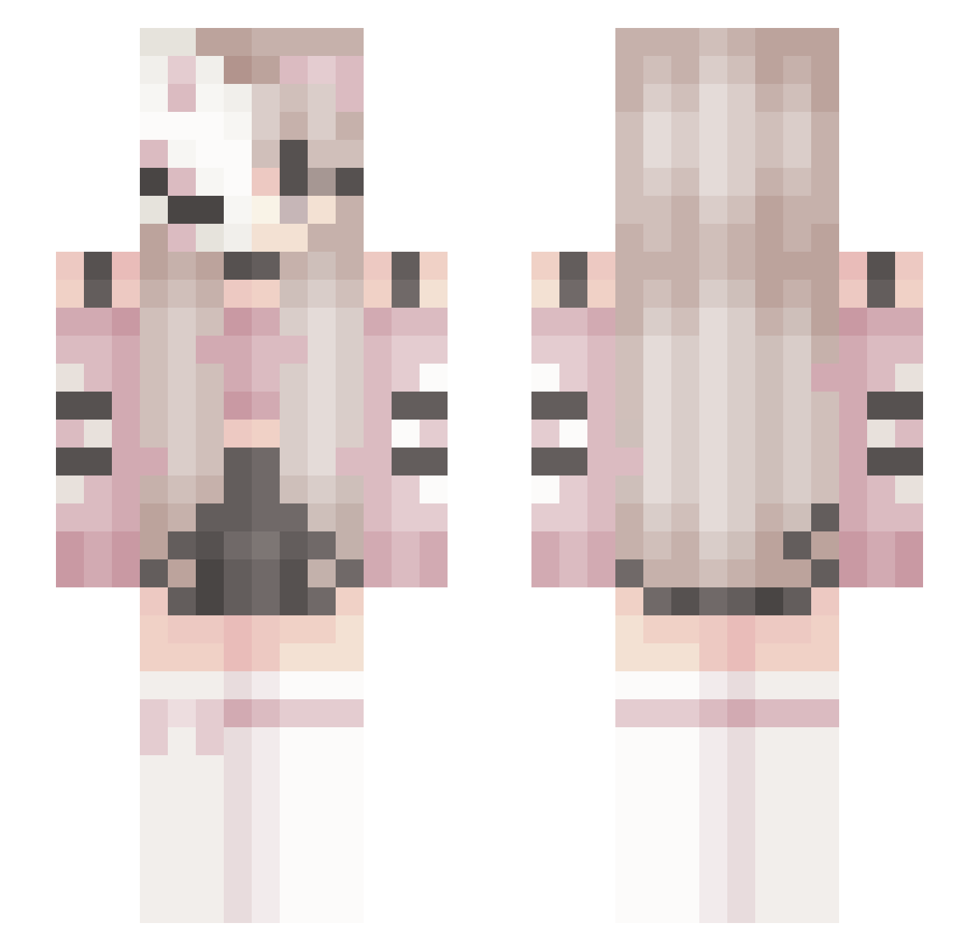 Shunoe Minecraft skin, front and back view