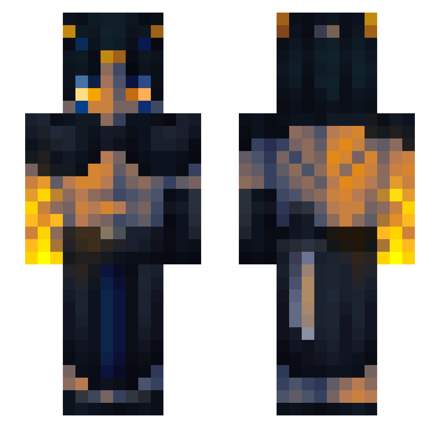 Zertoxie Minecraft skin, front and back view