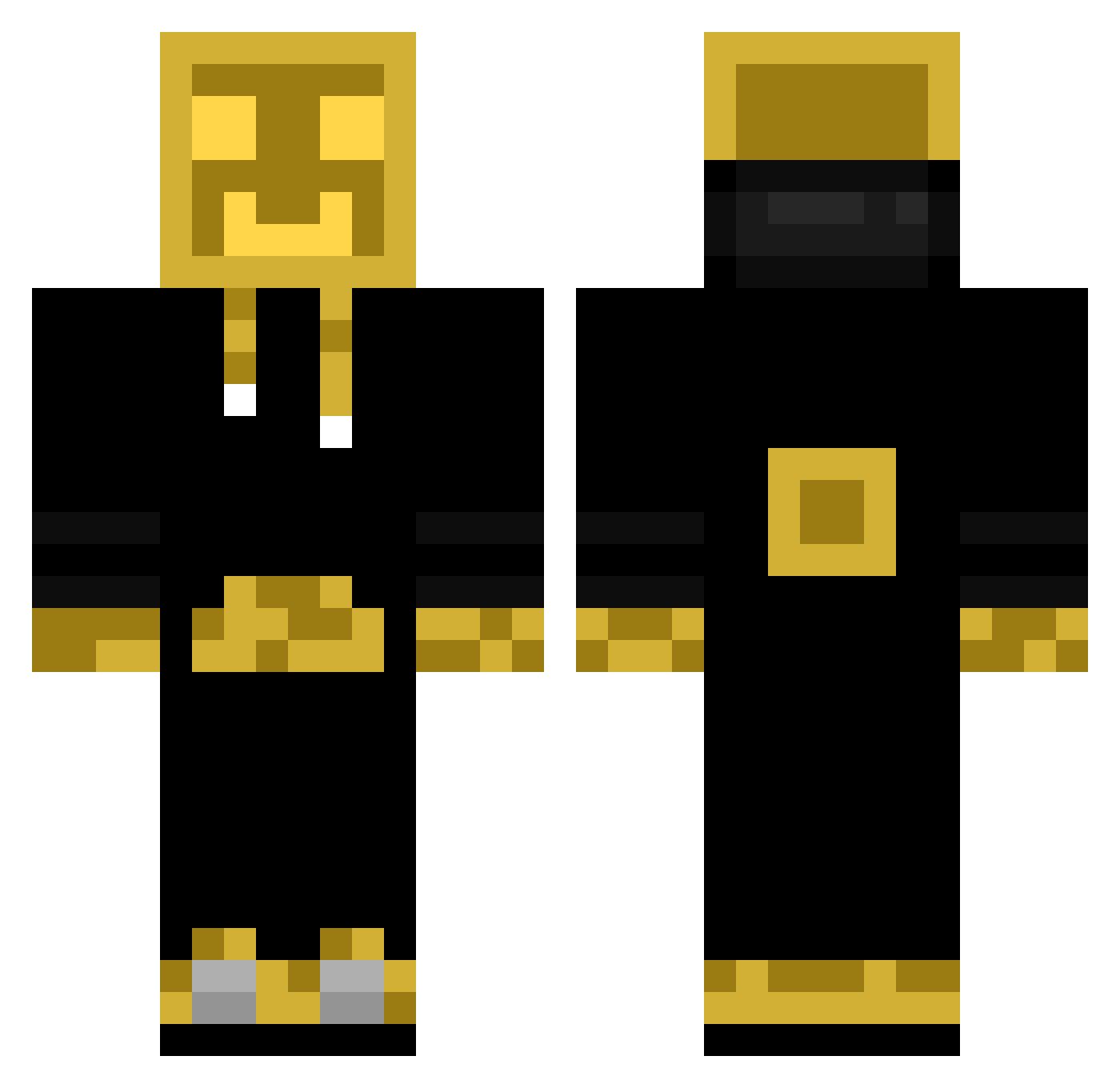 JX1DX2 Minecraft skin, front and back view