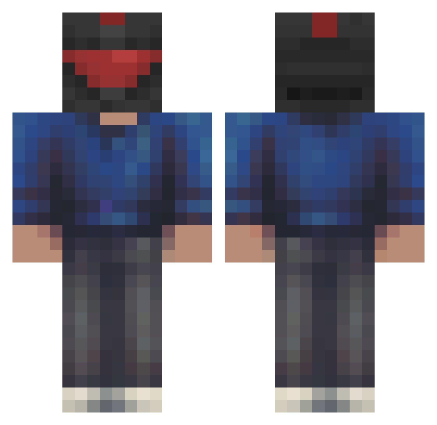 lolemi Minecraft skin, front and back view