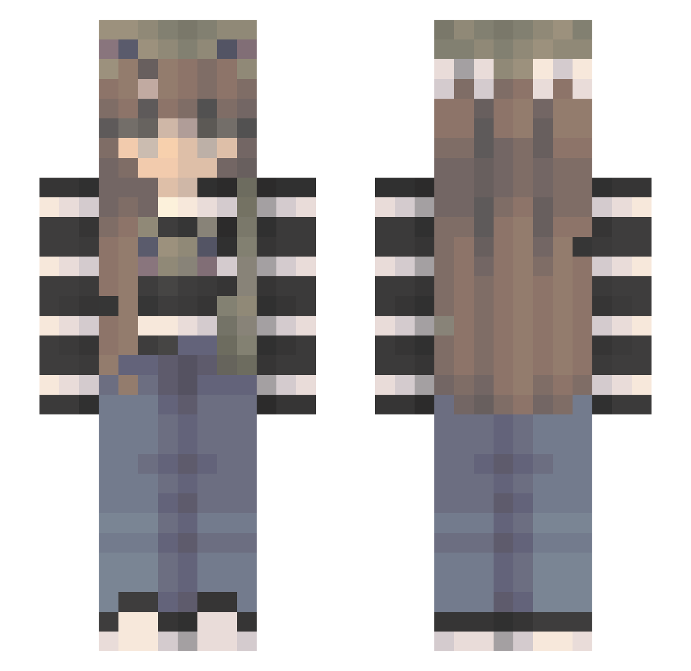 Eehto Minecraft skin, front and back view