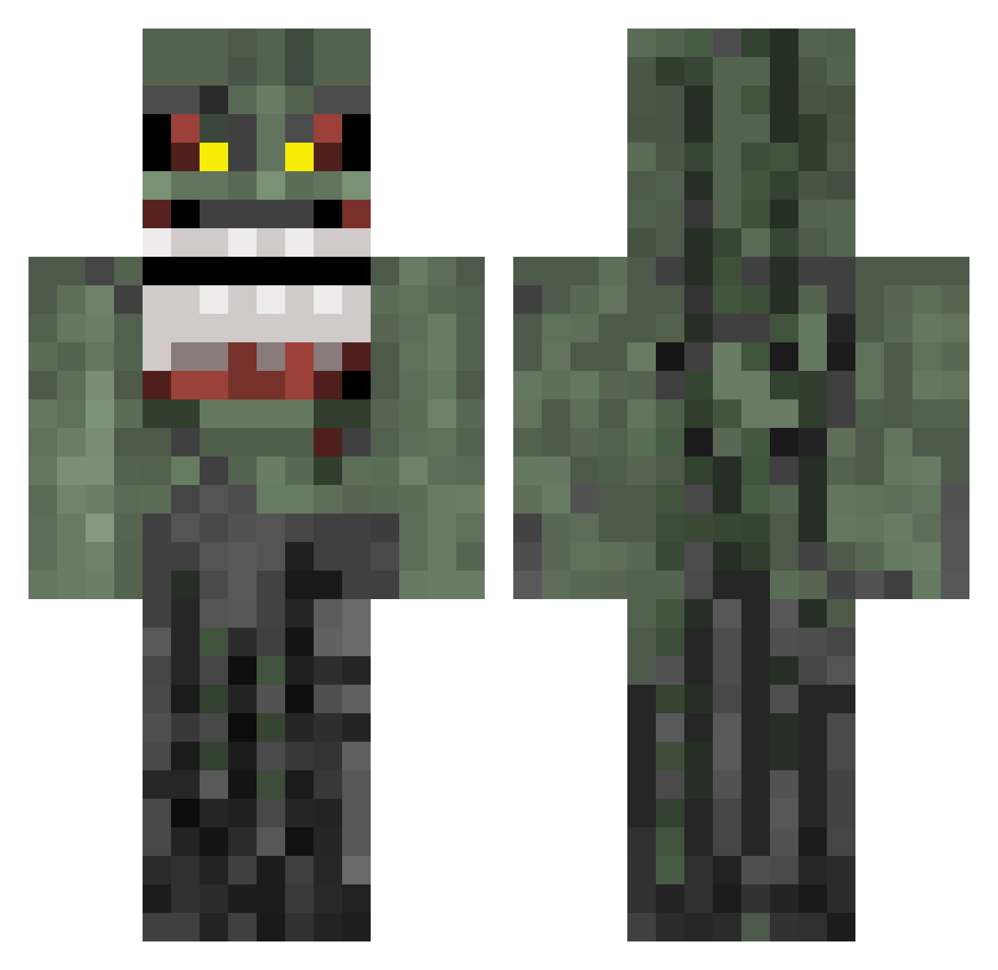 Docjinbe Minecraft skin, front and back view