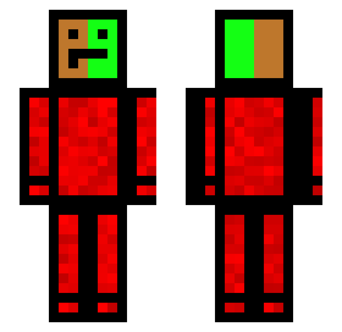 Punkrockboy Minecraft skin, front and back view