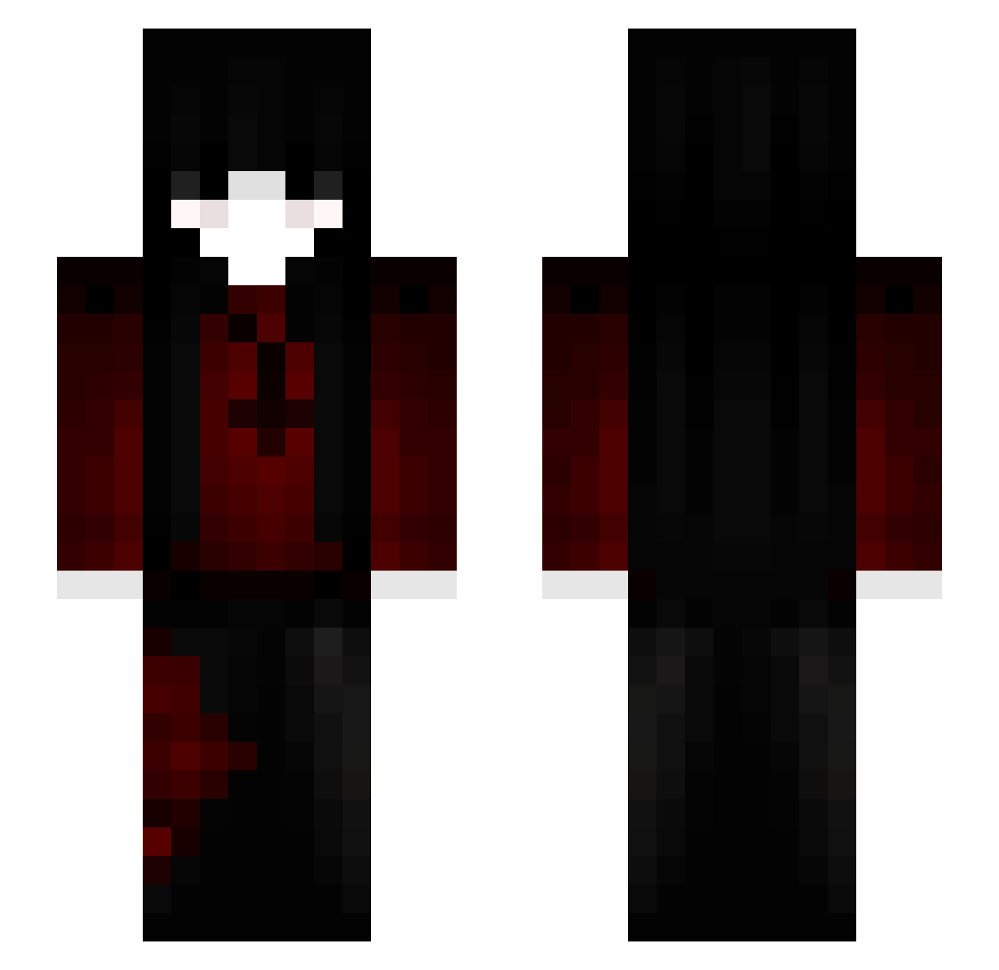 2oft Minecraft skin, front and back view