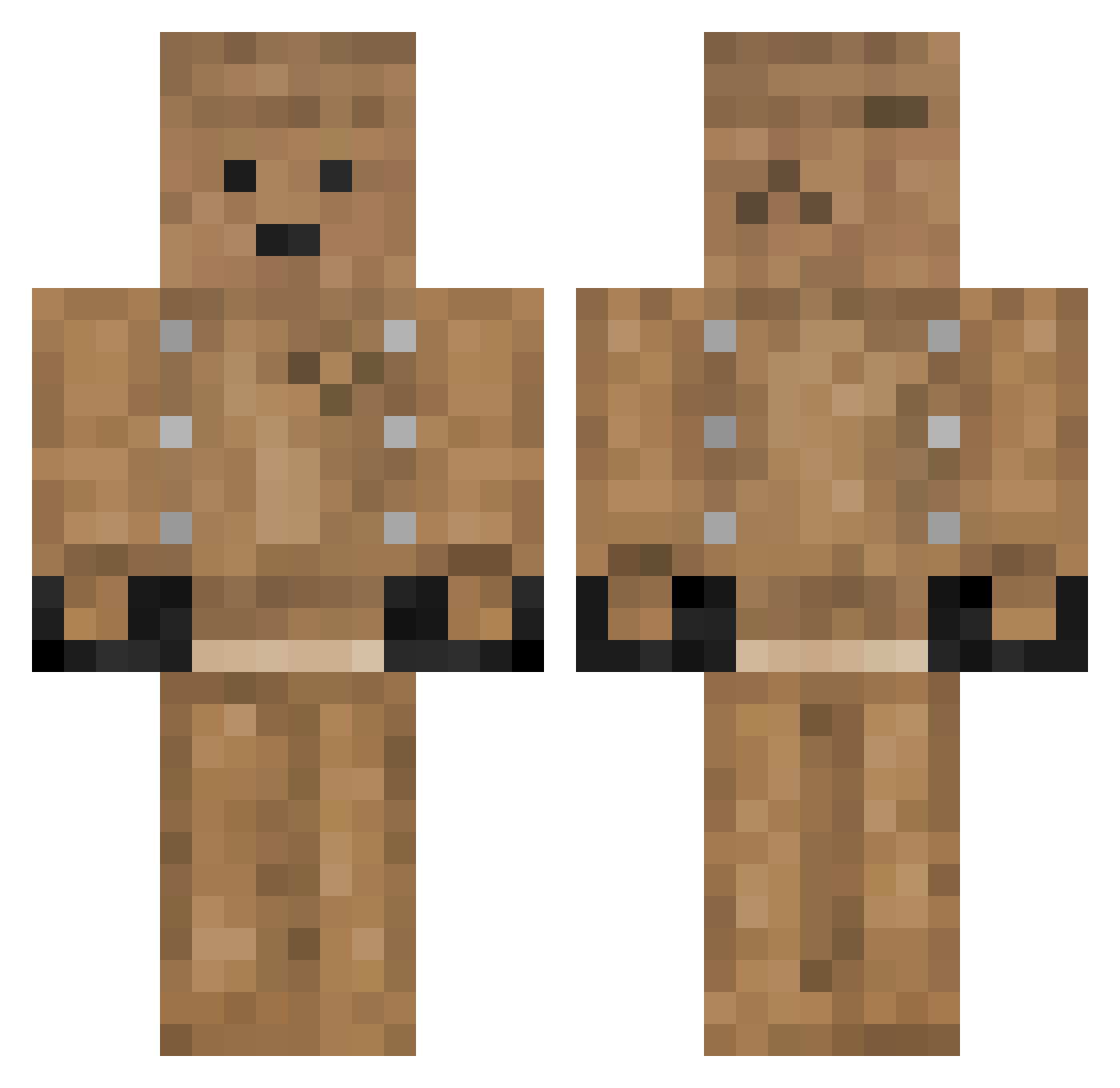 CardboardMC Minecraft skin, front and back view