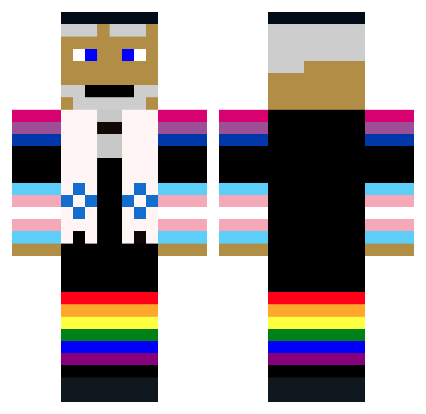 Jerry2954 Minecraft skin, front and back view