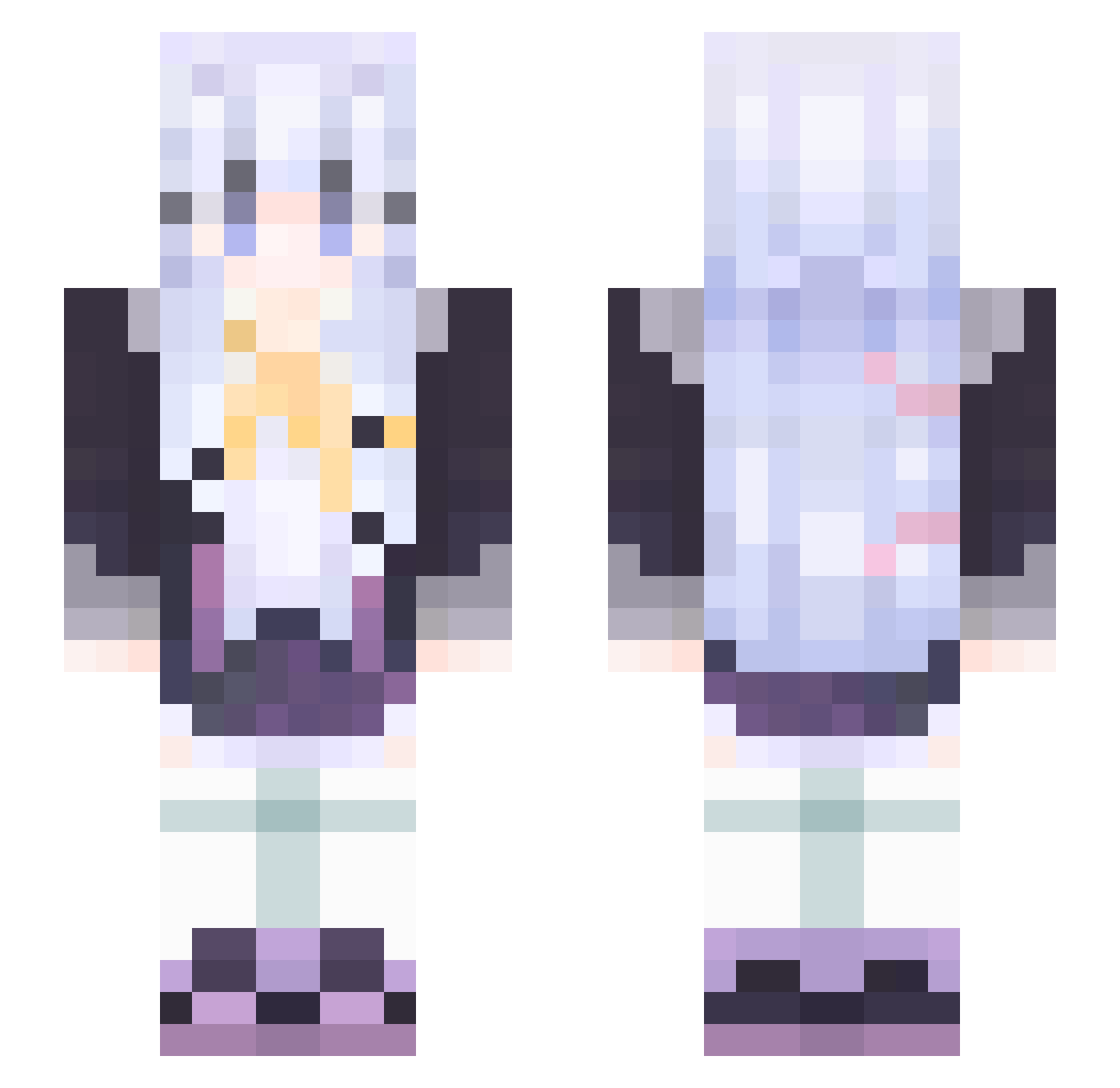 xiTnTix Minecraft skin, front and back view