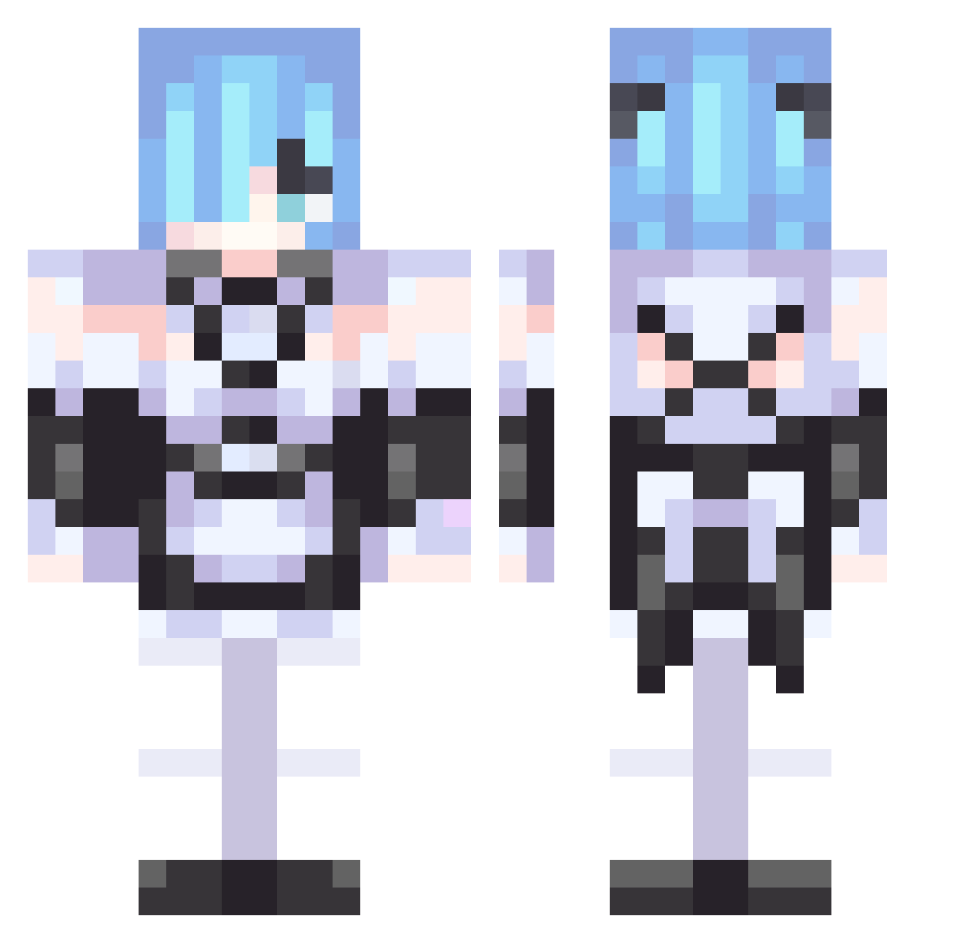 YoungCupcakeJr Minecraft skin, front and back view