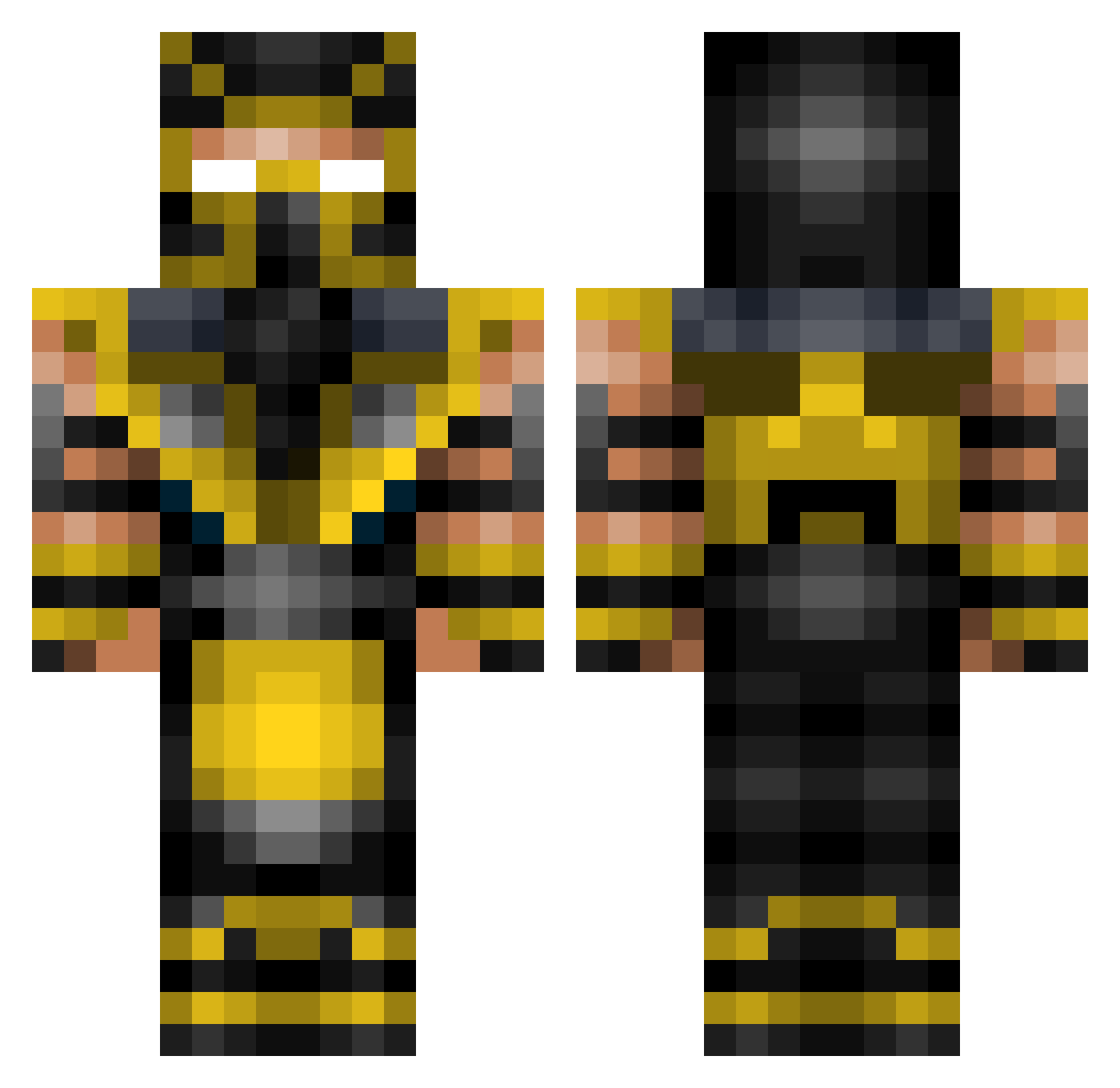 EccoBeatYoAss Minecraft skin, front and back view