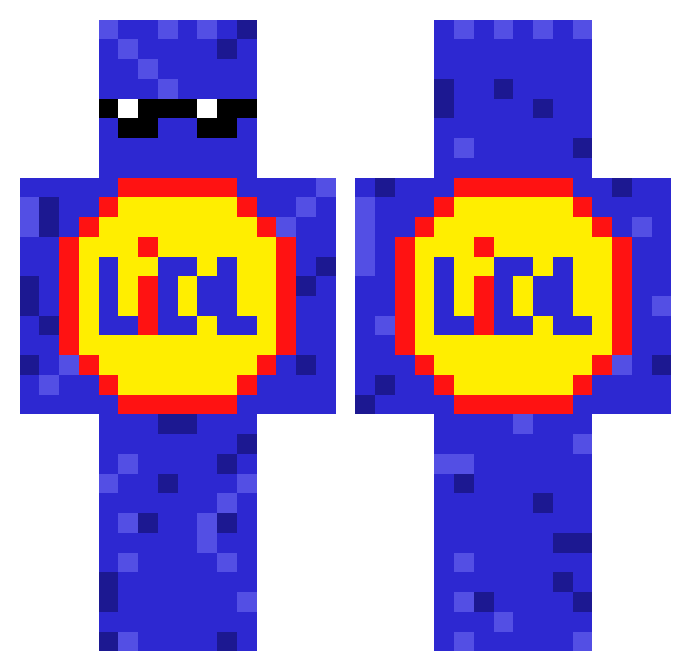 Beflixs Minecraft skin, front and back view