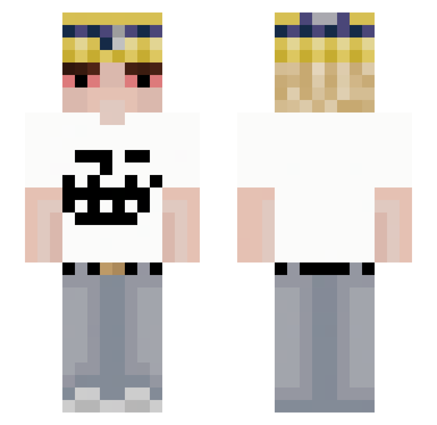 zZiBoT Minecraft skin, front and back view