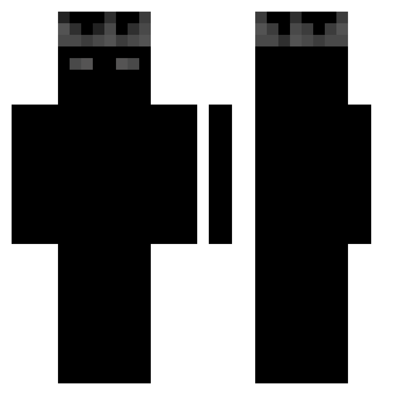 Pioxyk Minecraft skin, front and back view