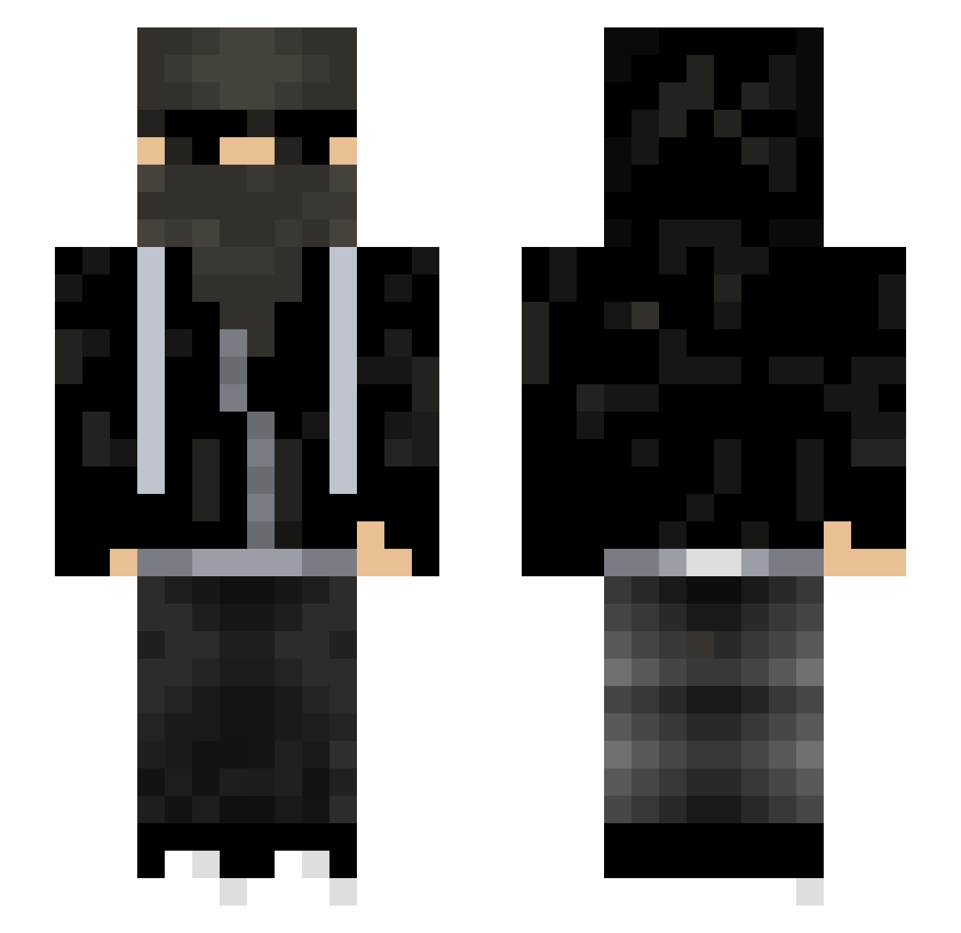 DoKi_YT Minecraft skin, front and back view