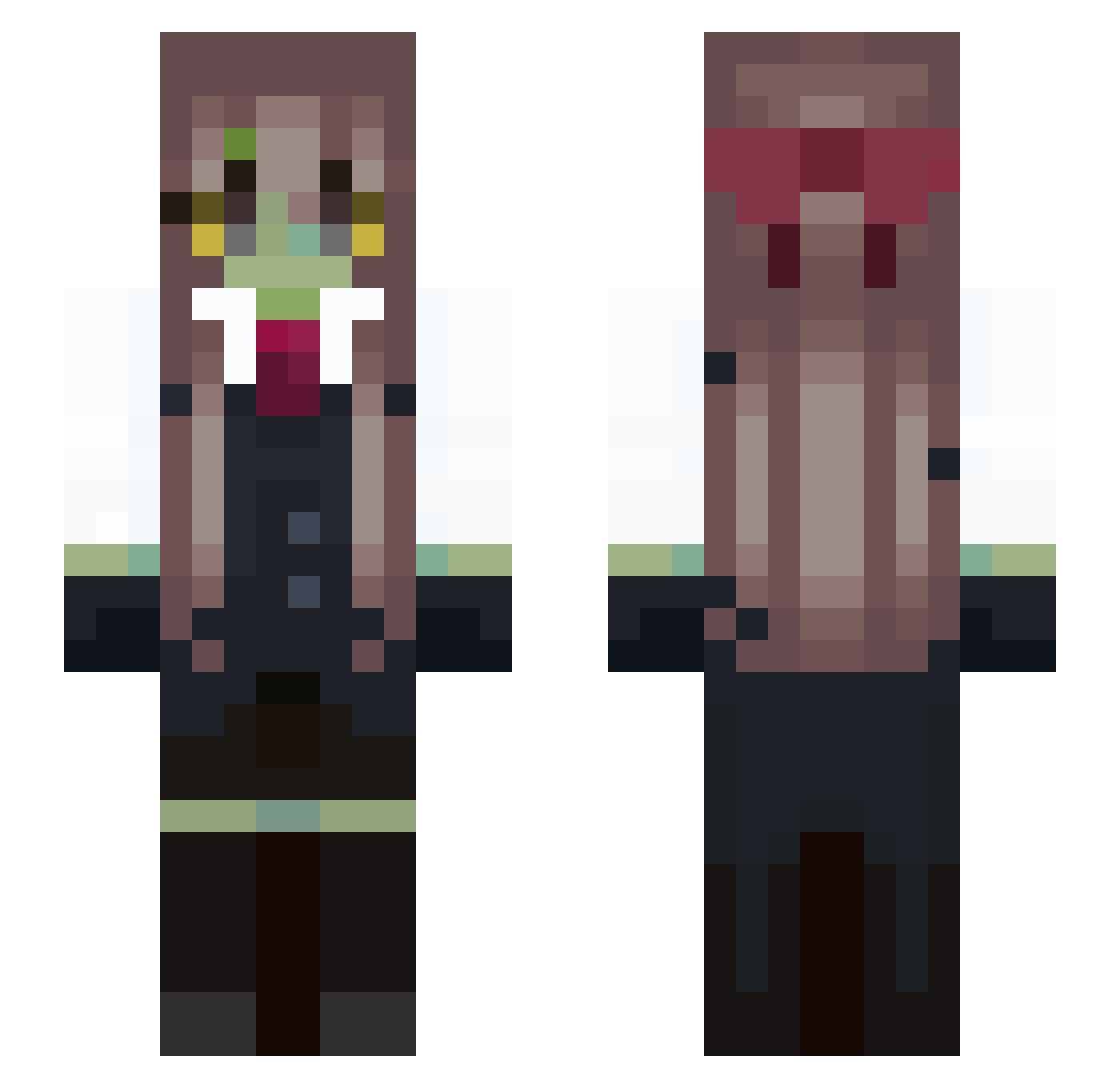 Gold3n_Luna Minecraft skin, front and back view