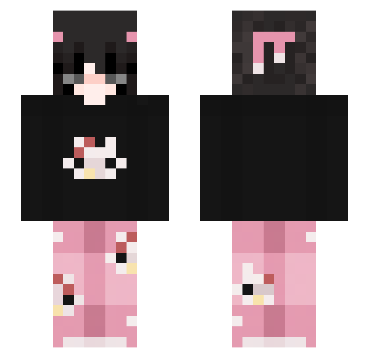 Kalie_09 Minecraft skin, front and back view