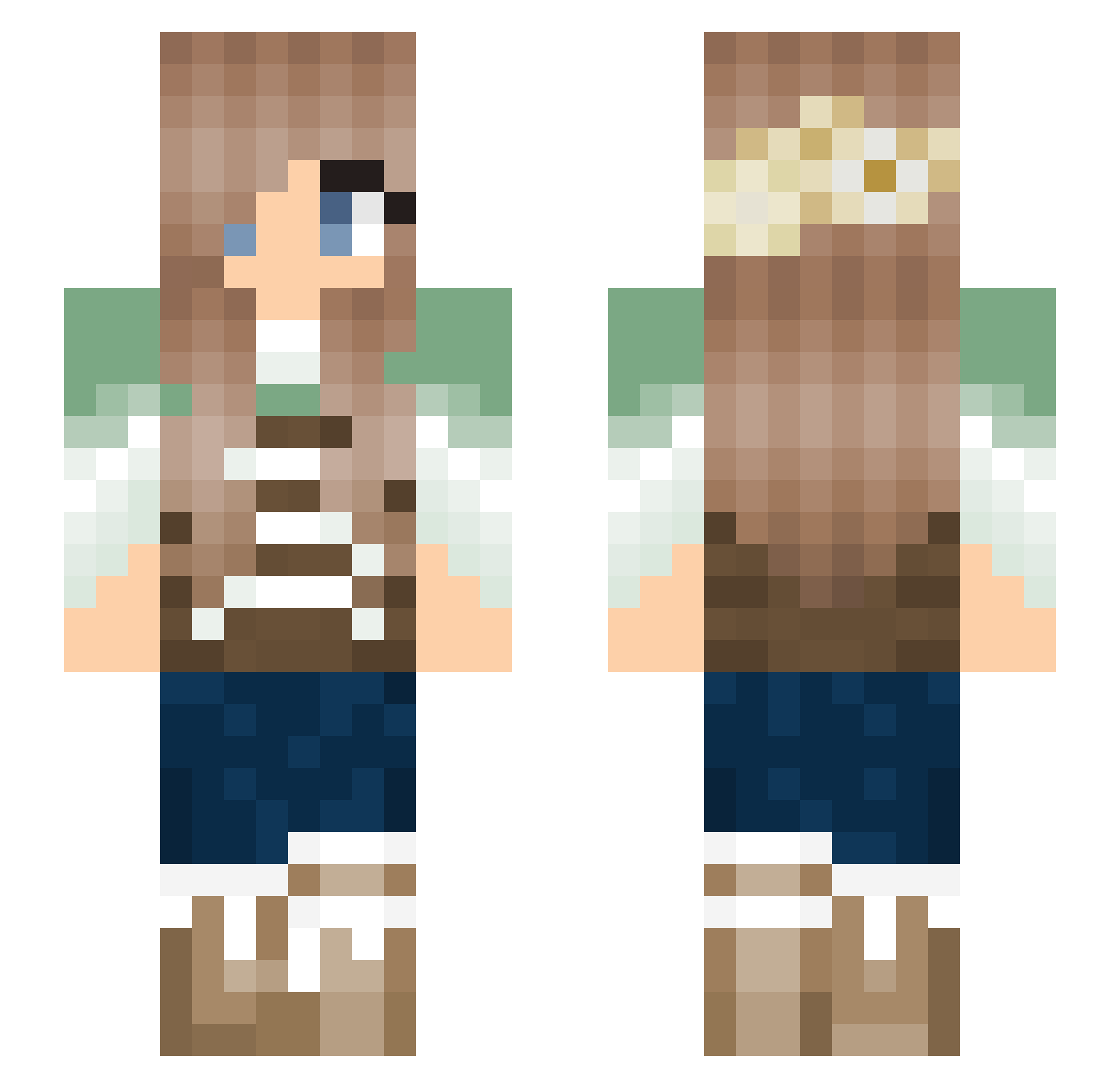 Undeniably_Sane Minecraft skin, front and back view