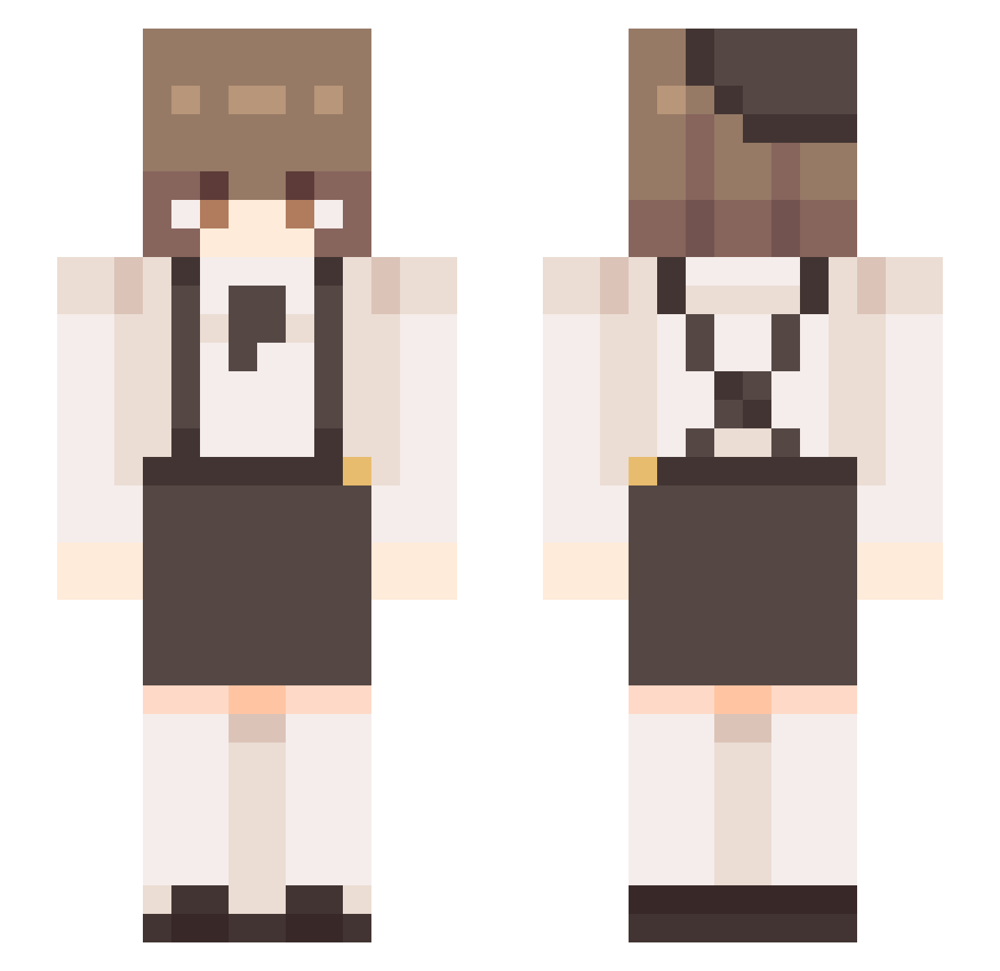 Five_seveN Minecraft skin, front and back view
