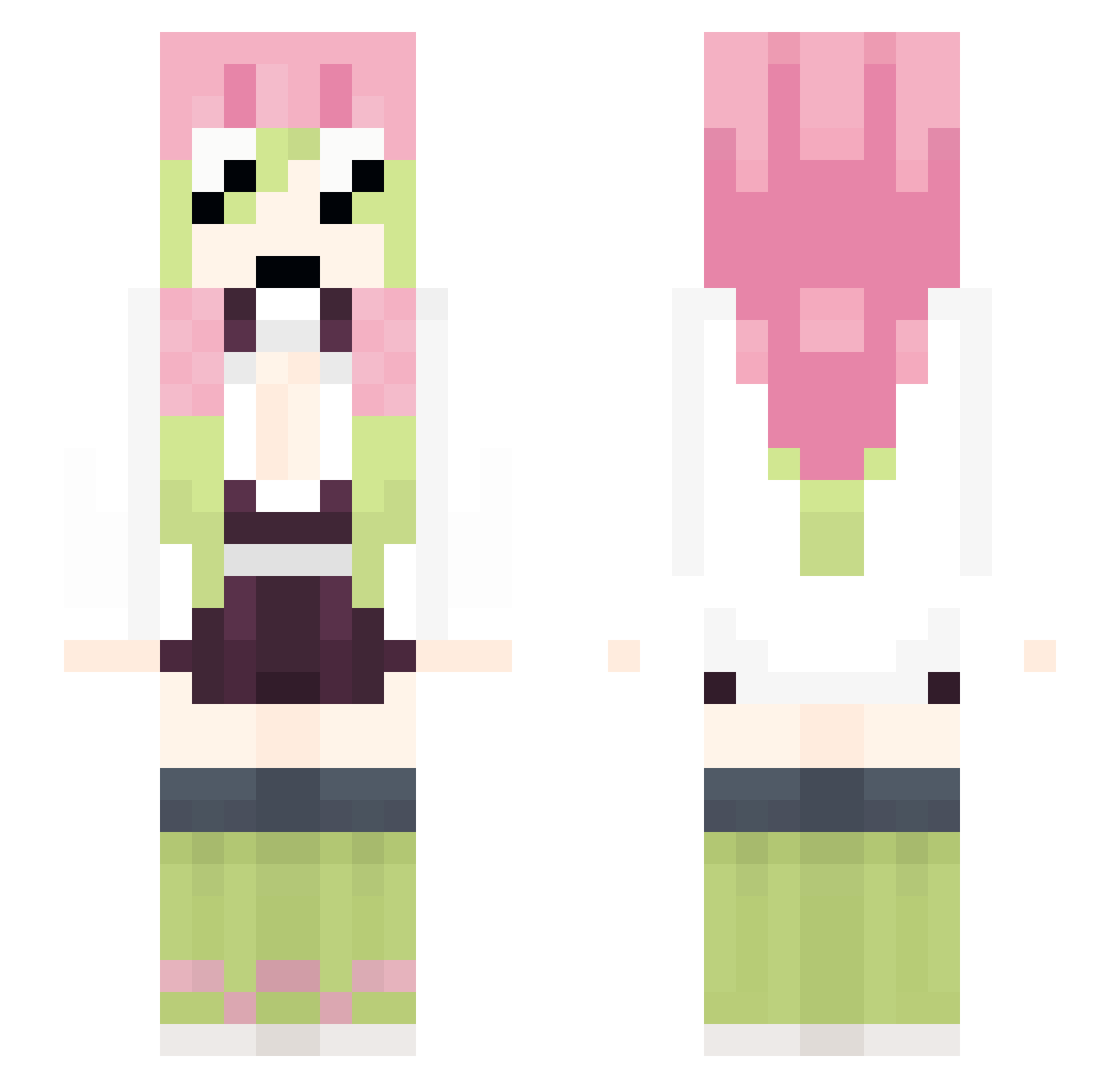 MysticCrafter1 Minecraft skin, front and back view