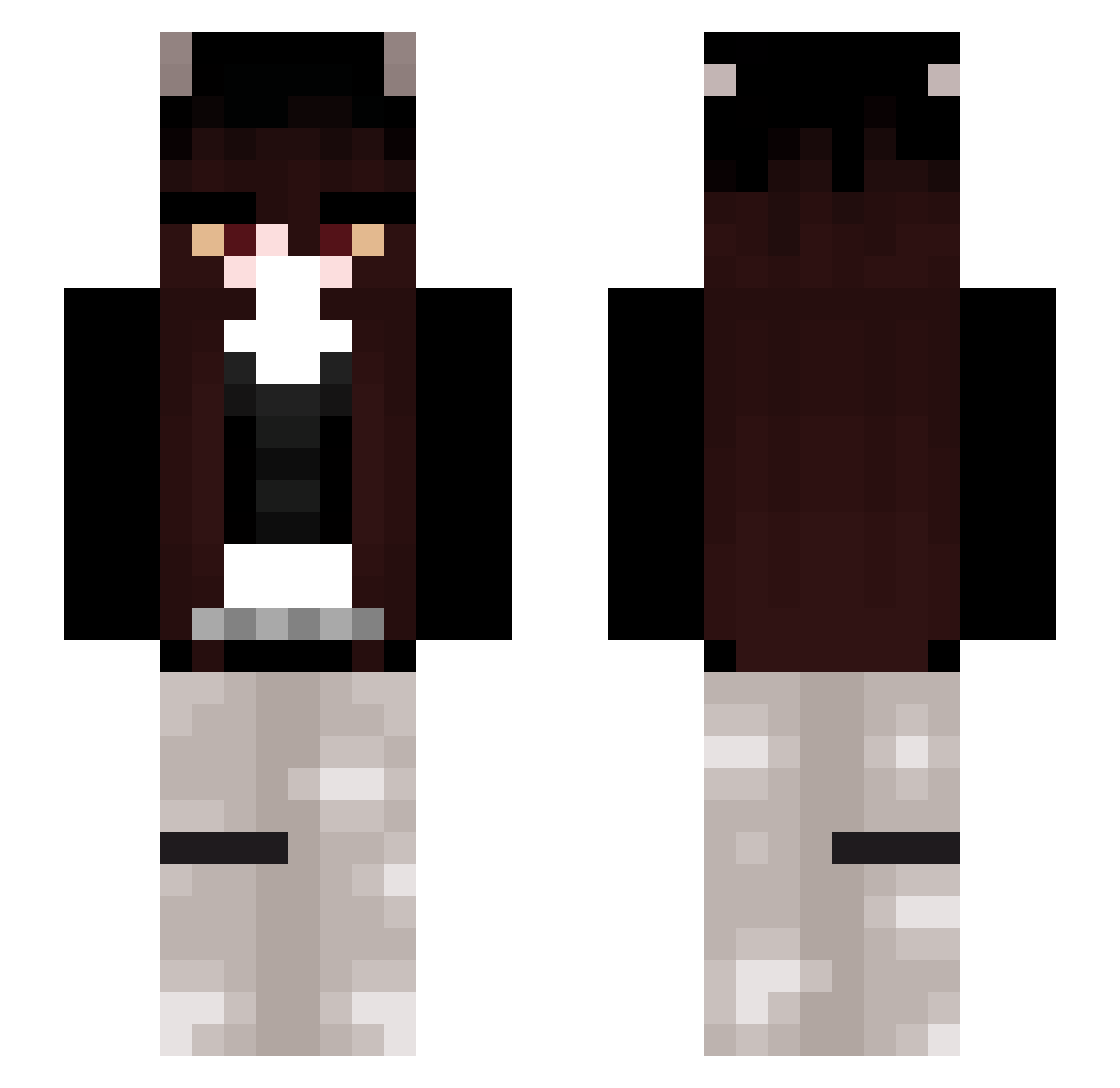 aylauv Minecraft skin, front and back view