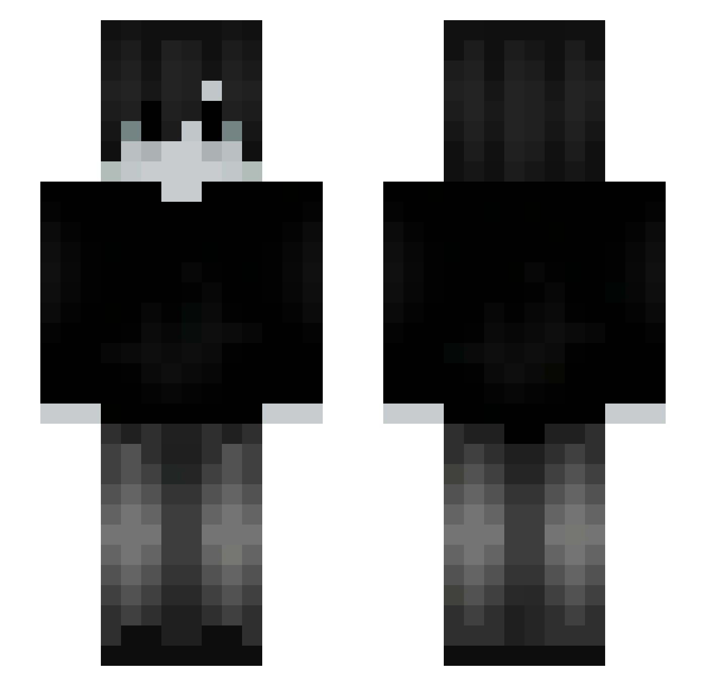PandaBearSnail Minecraft skin, front and back view