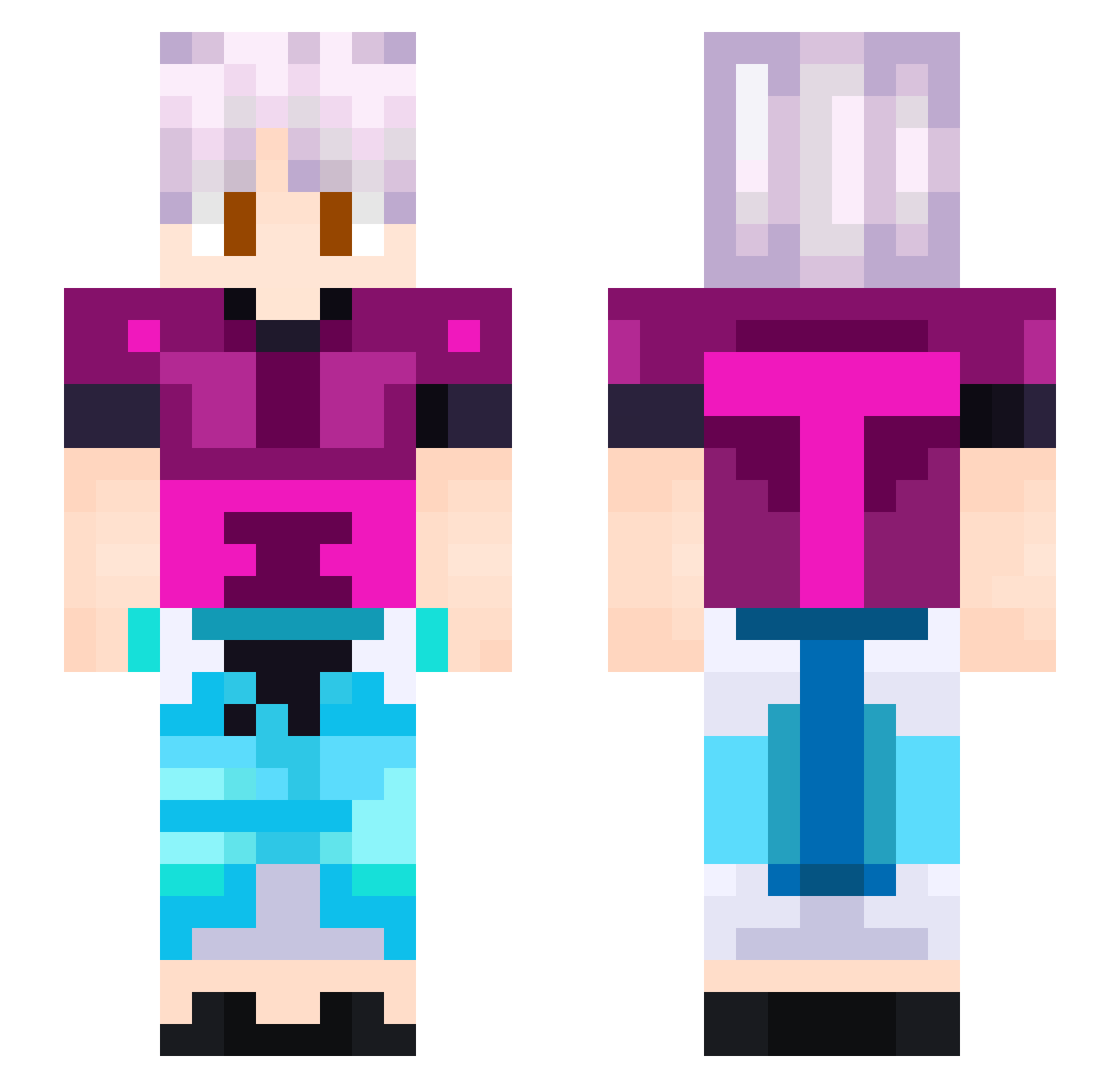 Ju1lx_yT Minecraft skin, front and back view