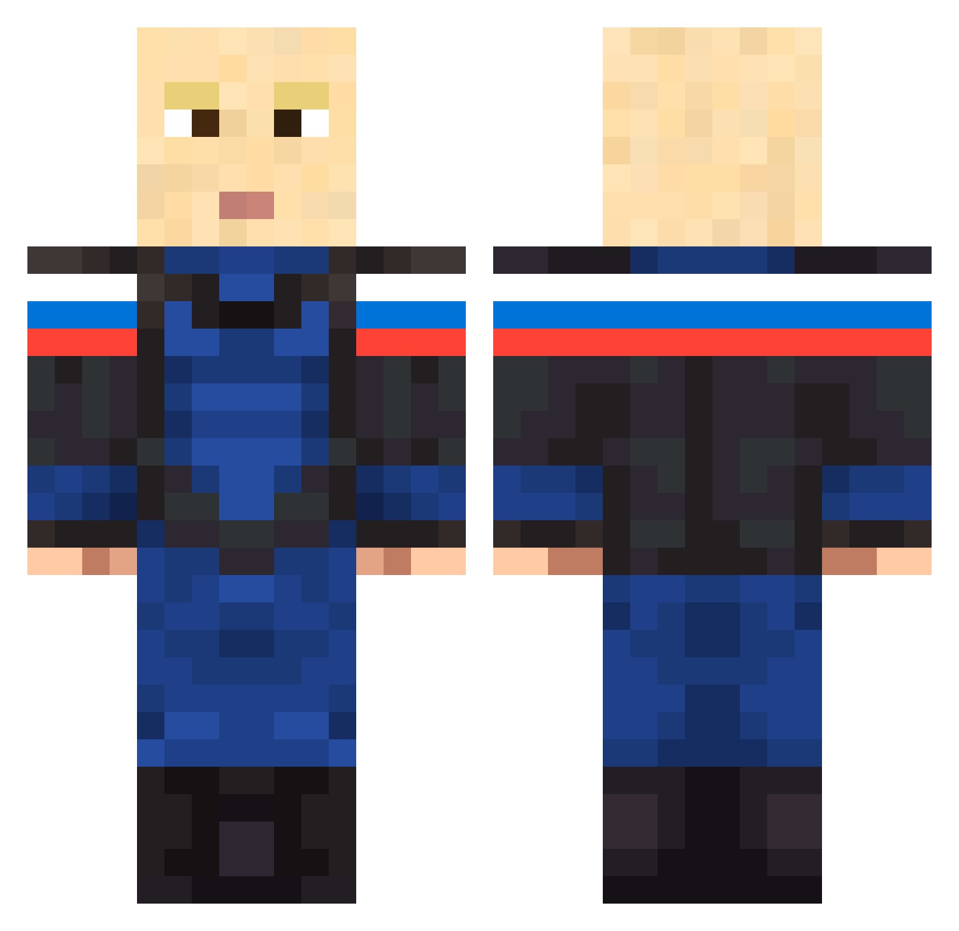 kutorkin Minecraft skin, front and back view