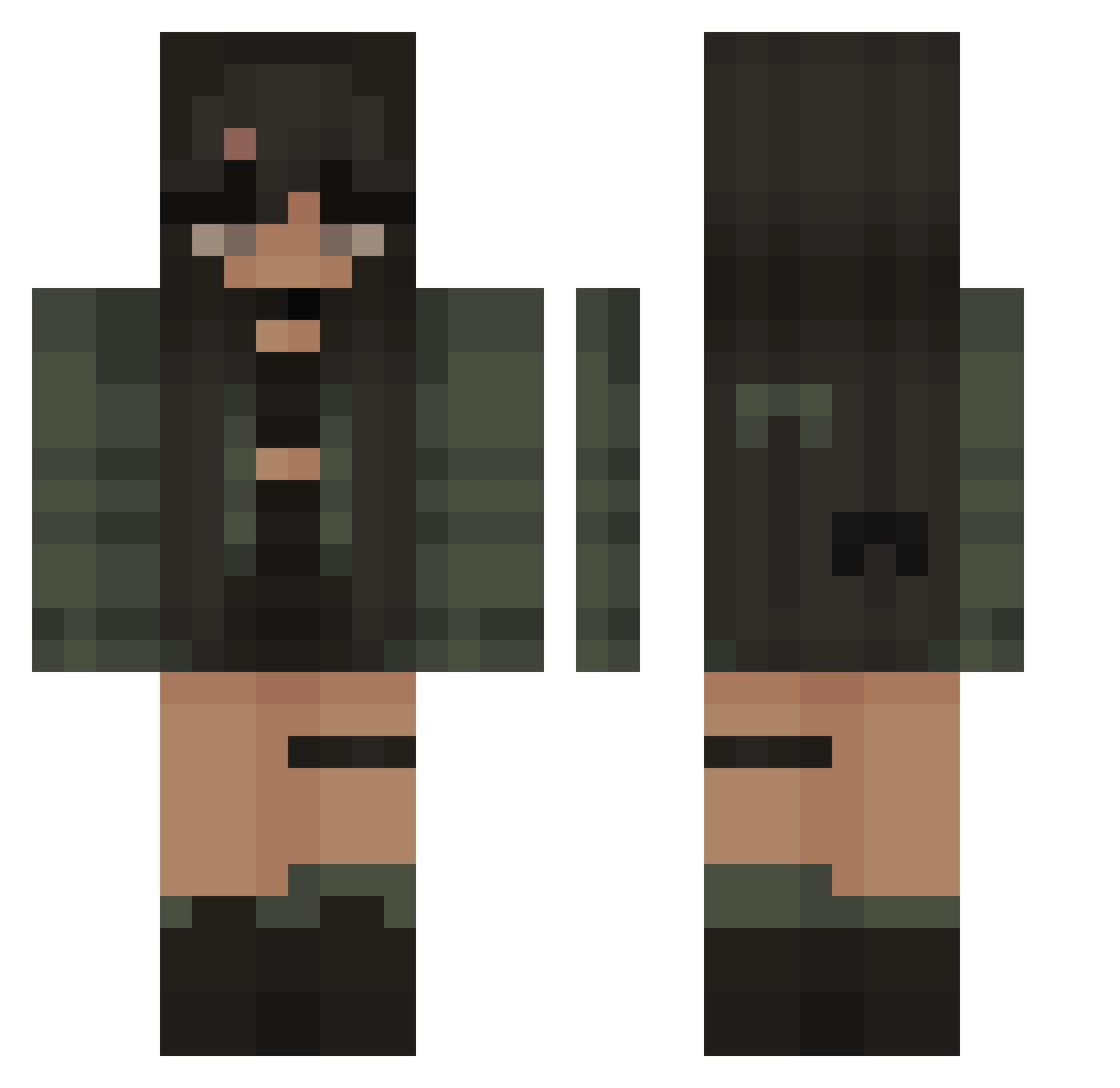FixedGecko002 Minecraft skin, front and back view
