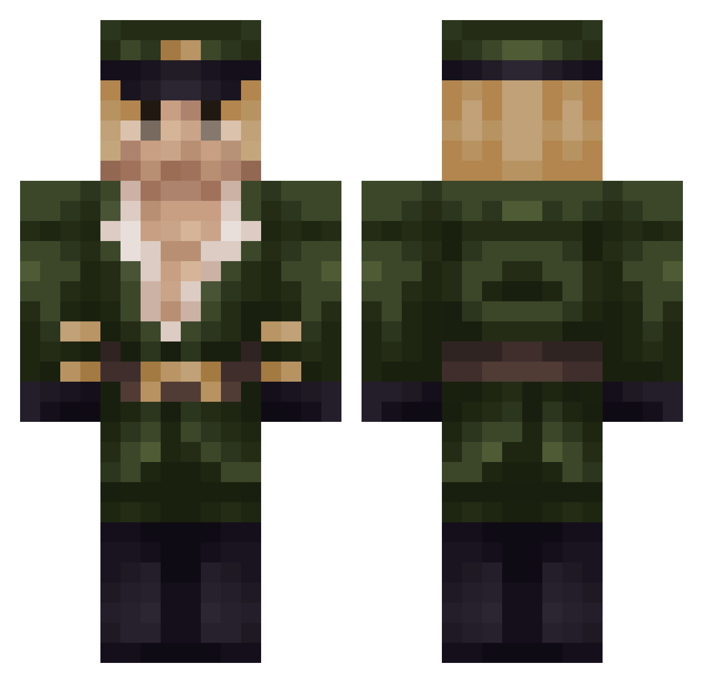 pyrolic Minecraft skin, front and back view