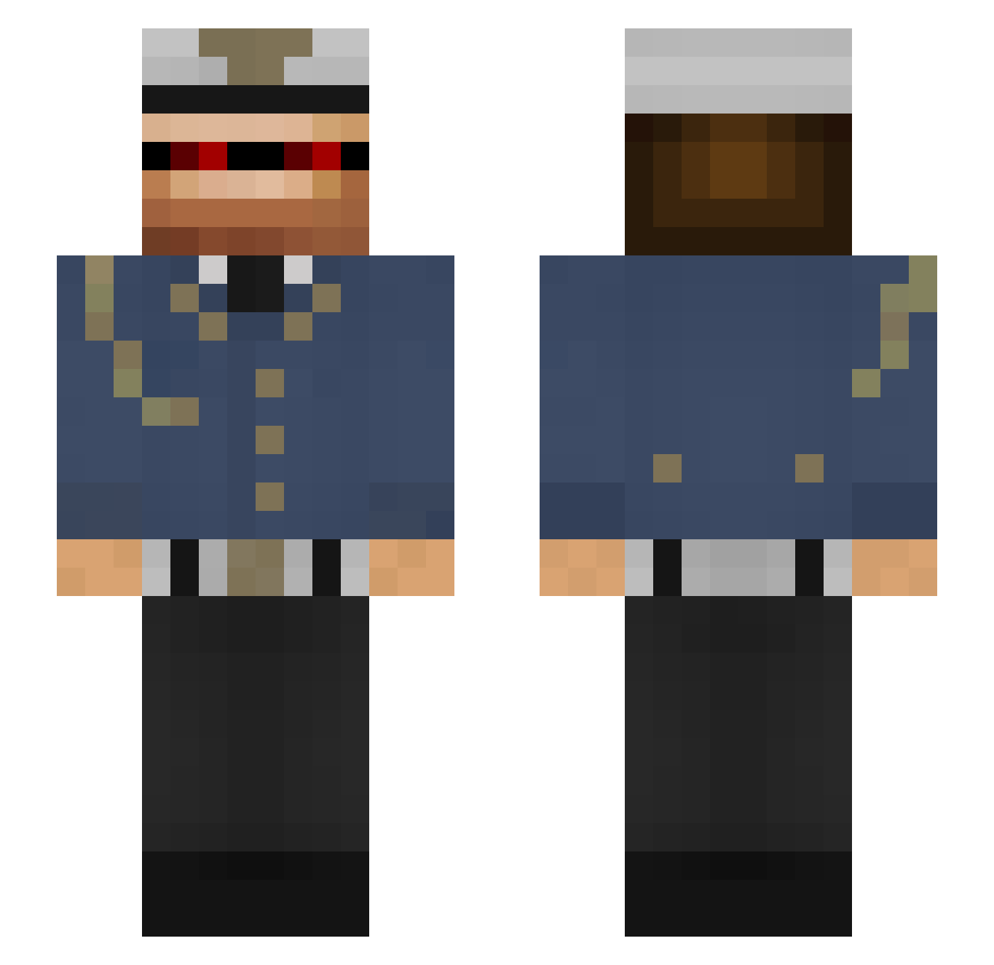 frJorge Minecraft skin, front and back view