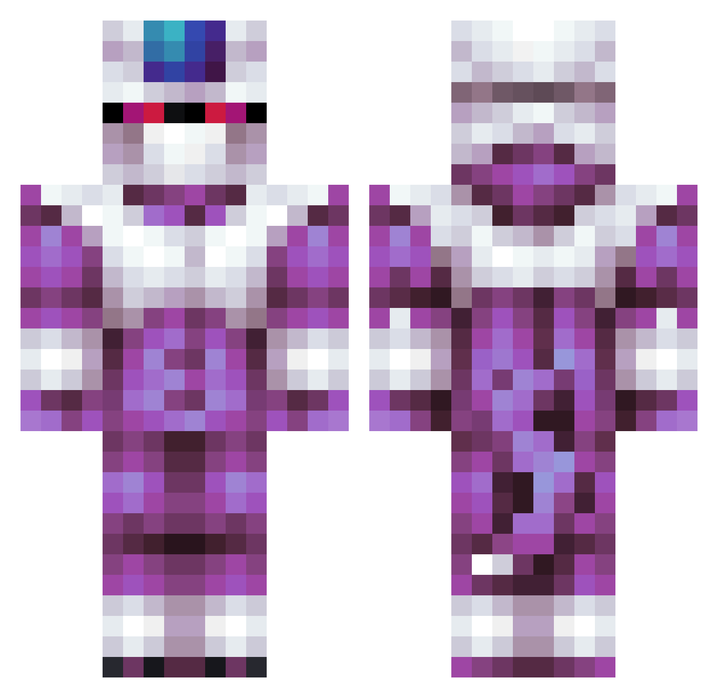sitharc Minecraft skin, front and back view